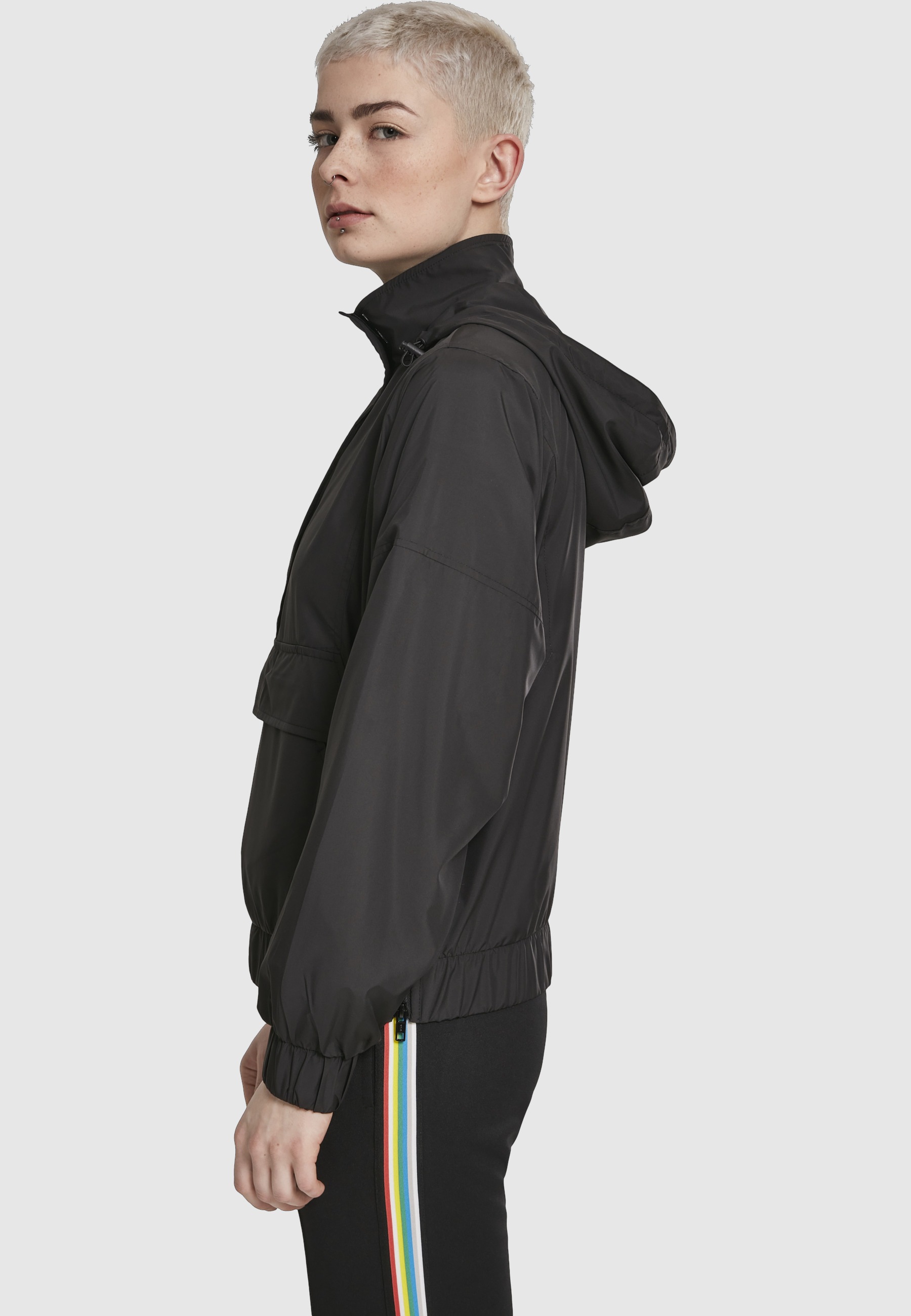 URBAN CLASSICS Langmantel »Urban Classics Damen Ladies Panel Pull Over Jacket«