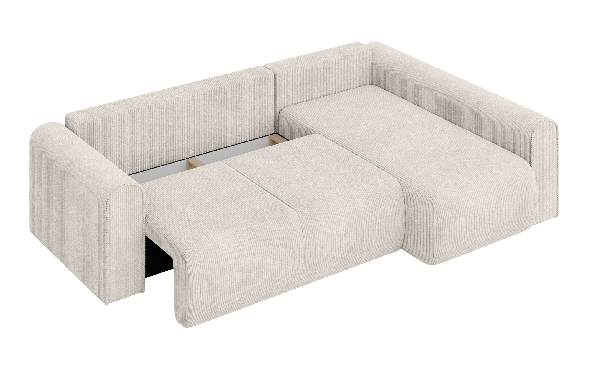 INOSIGN Ecksofa »Zacharia wahlweise Schlafsofa mit Bettkasten, B/T/H 250/166/86 cm«, L-Form mit Wellenunterfederung, Ottomane rechts oder links bestellbar