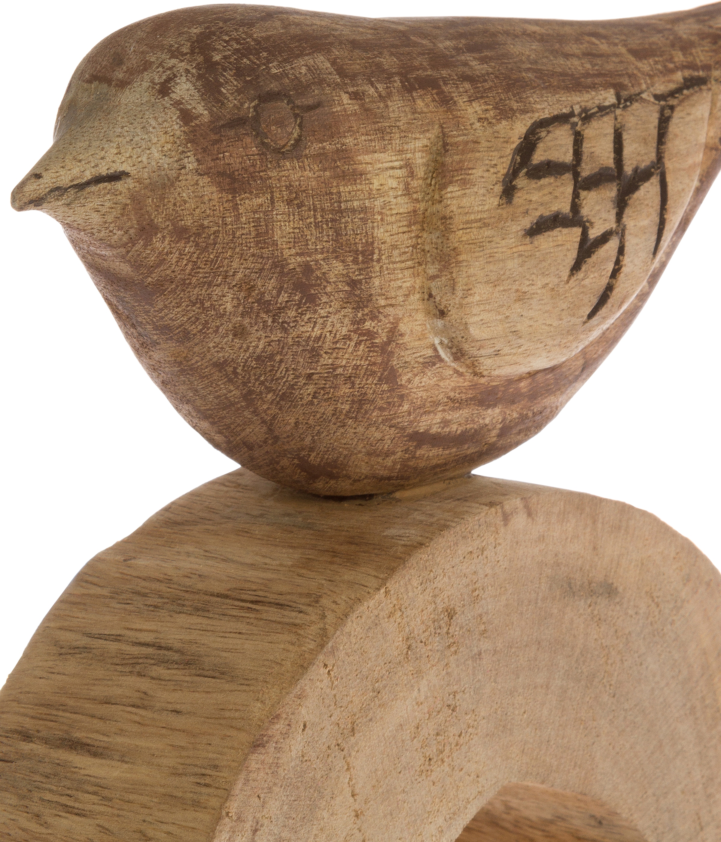 Myflair Möbel & Accessoires Dekoobjekt, Skulptur, natur, Höhe 32 cm, aus Holz, Vogel auf Ring, Wohnzimmer