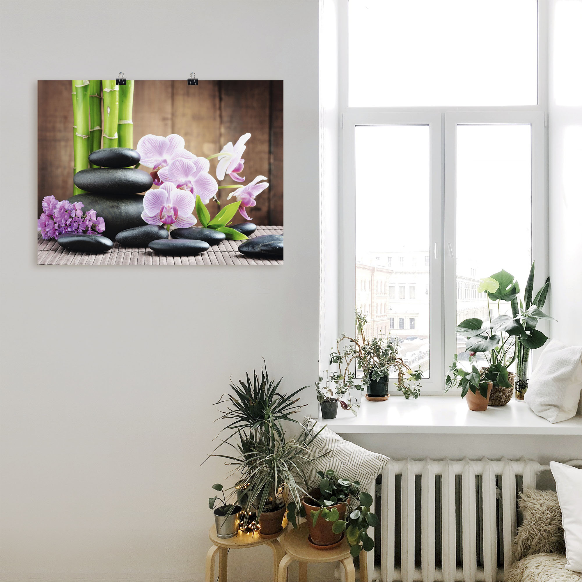 Thumbnail - Artland Wandbild "Spa Konzept Zen Steinen Orchideen", Zen, (1 St.), als Leinwandbild, Poster, Wandaufkleber in verschied...