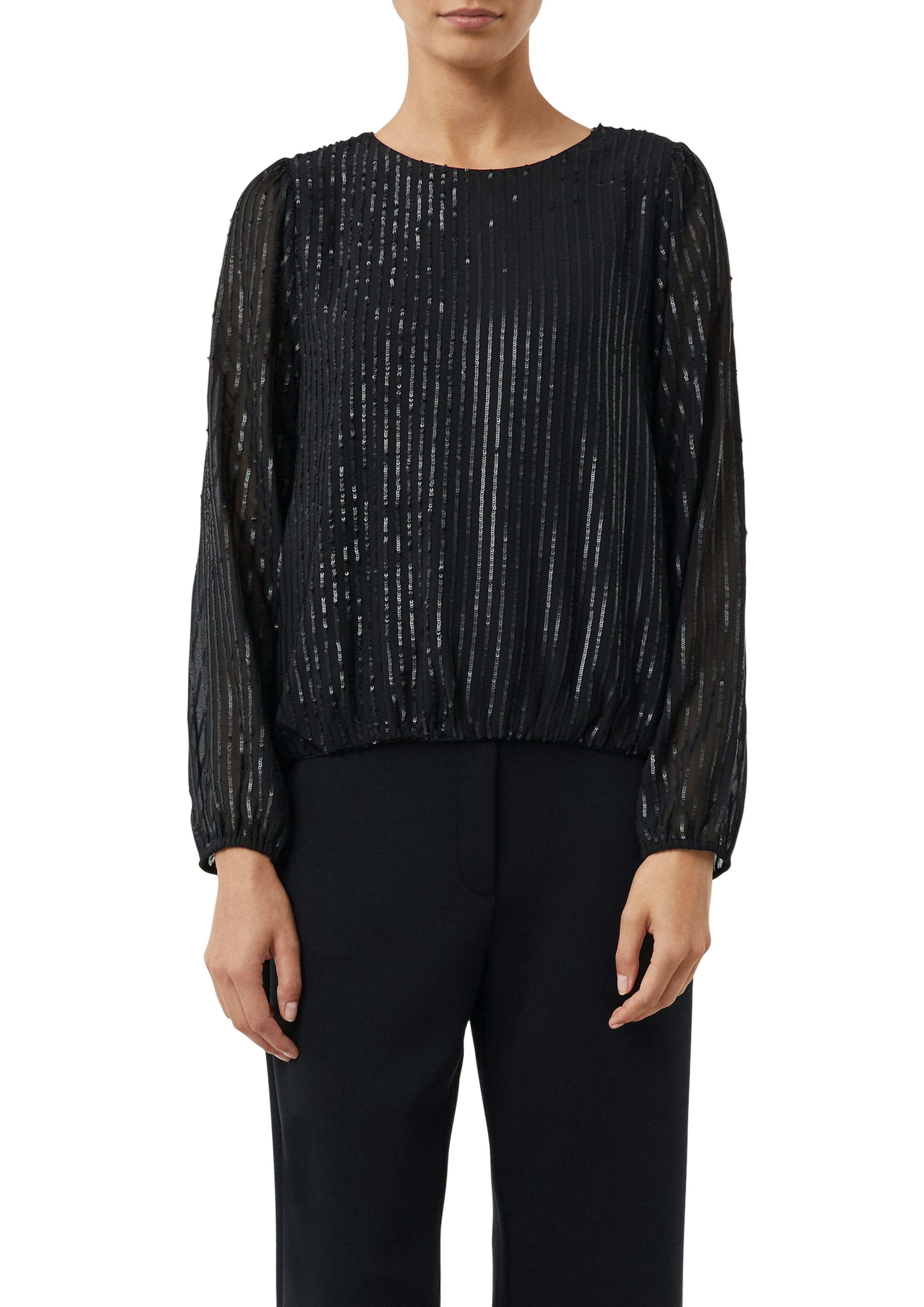 Comma Langarmbluse mit Pailetten-Muster günstig online kaufen