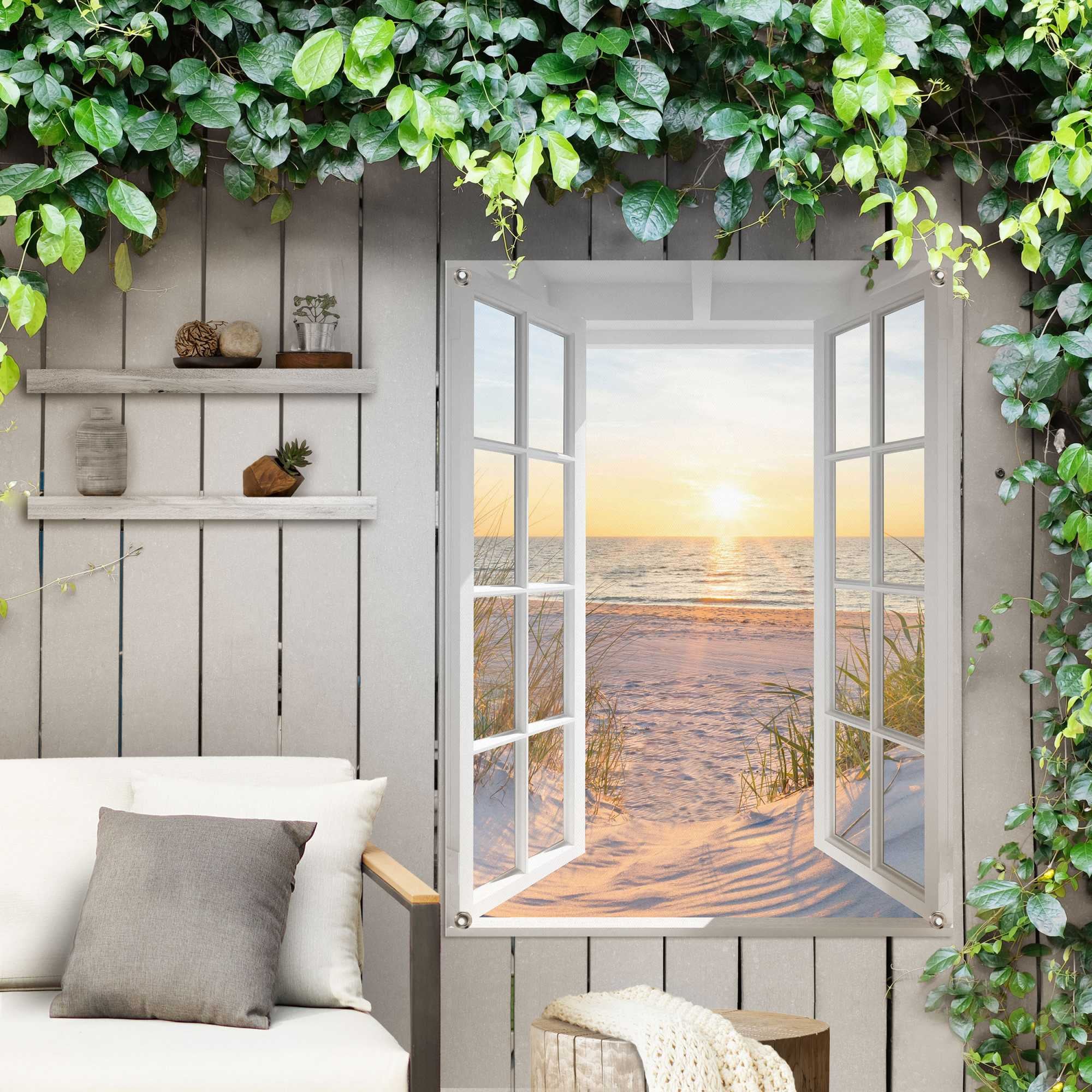 Reinders! Poster oder Garten BAUR Outdoor kaufen | »Sonnenuntergang das durch Fenster«, Balkon für