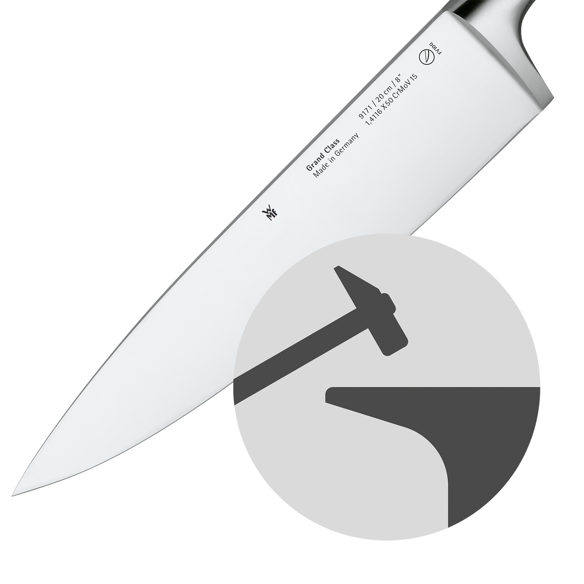 WMF Kochmesser »Grand Class«, (1 tlg.), langanhaltende Schärfe, handgeschmiedeter Spezialklingenstahl