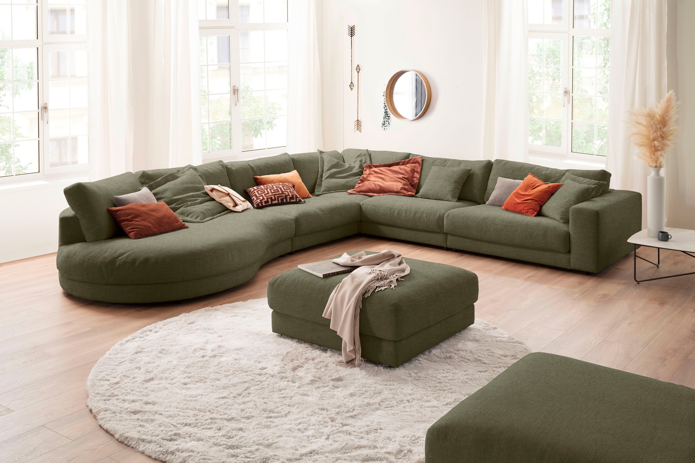 3C Candy Ecksofa »Enisa II, bequem und komfortabel, Mega Familiensofa, L-Form«, incl. 3 Flatterkissen, wahlweise mit Flecken-Schutz-Bezug Easy care