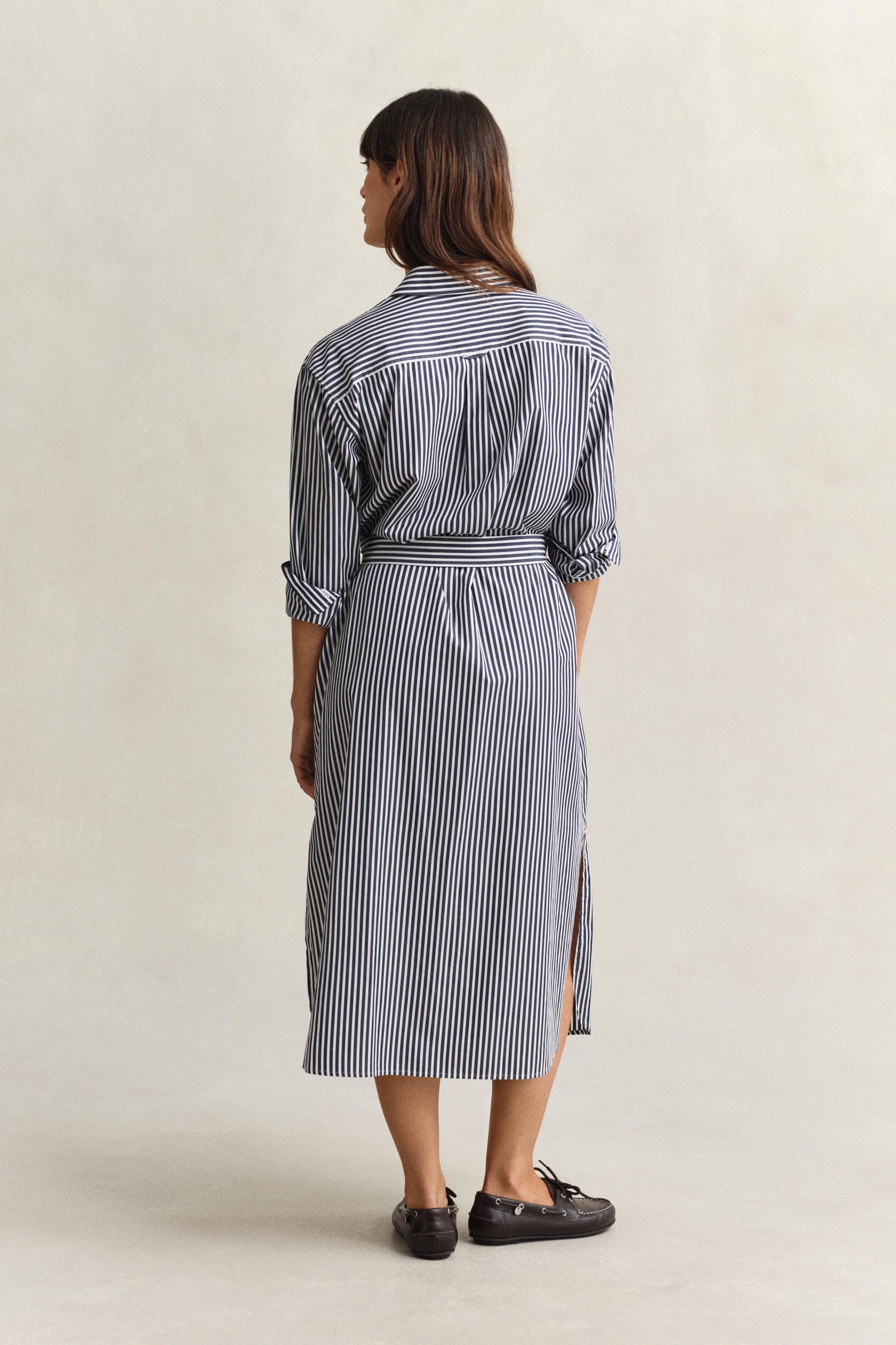 Gant Hemdblusenkleid »CLASSIC POPLIN STRIPE« Nahttaschen mit Streifen, Taillengürtel, regular fit