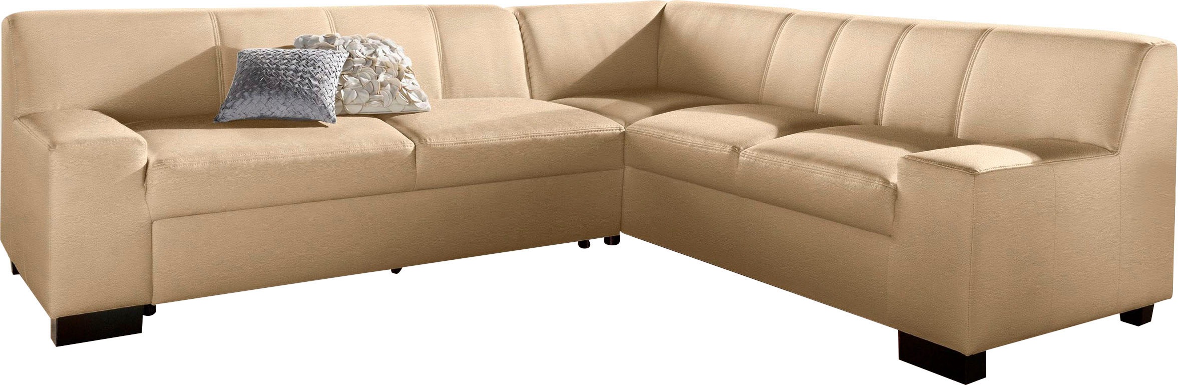 DOMO collection Ecksofa »Norma Top, elegant und modern, flache Armlehnen, L-Form«, wahlweise mit Bettfunktion