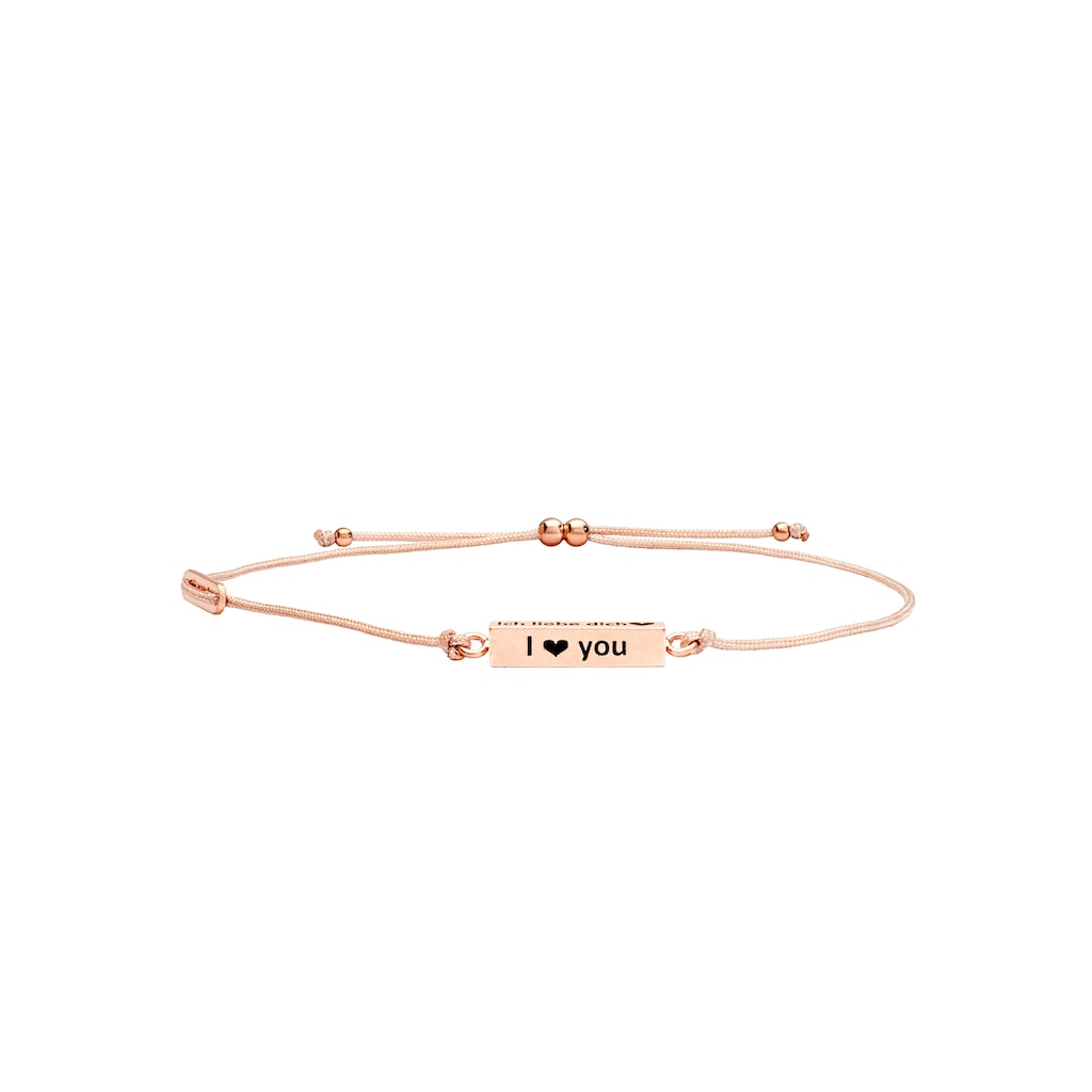 Julie Julsen Armband »CUBE, ROTVERGOLDET, »ICH LIEBE DICH«, JJBR0448.2«