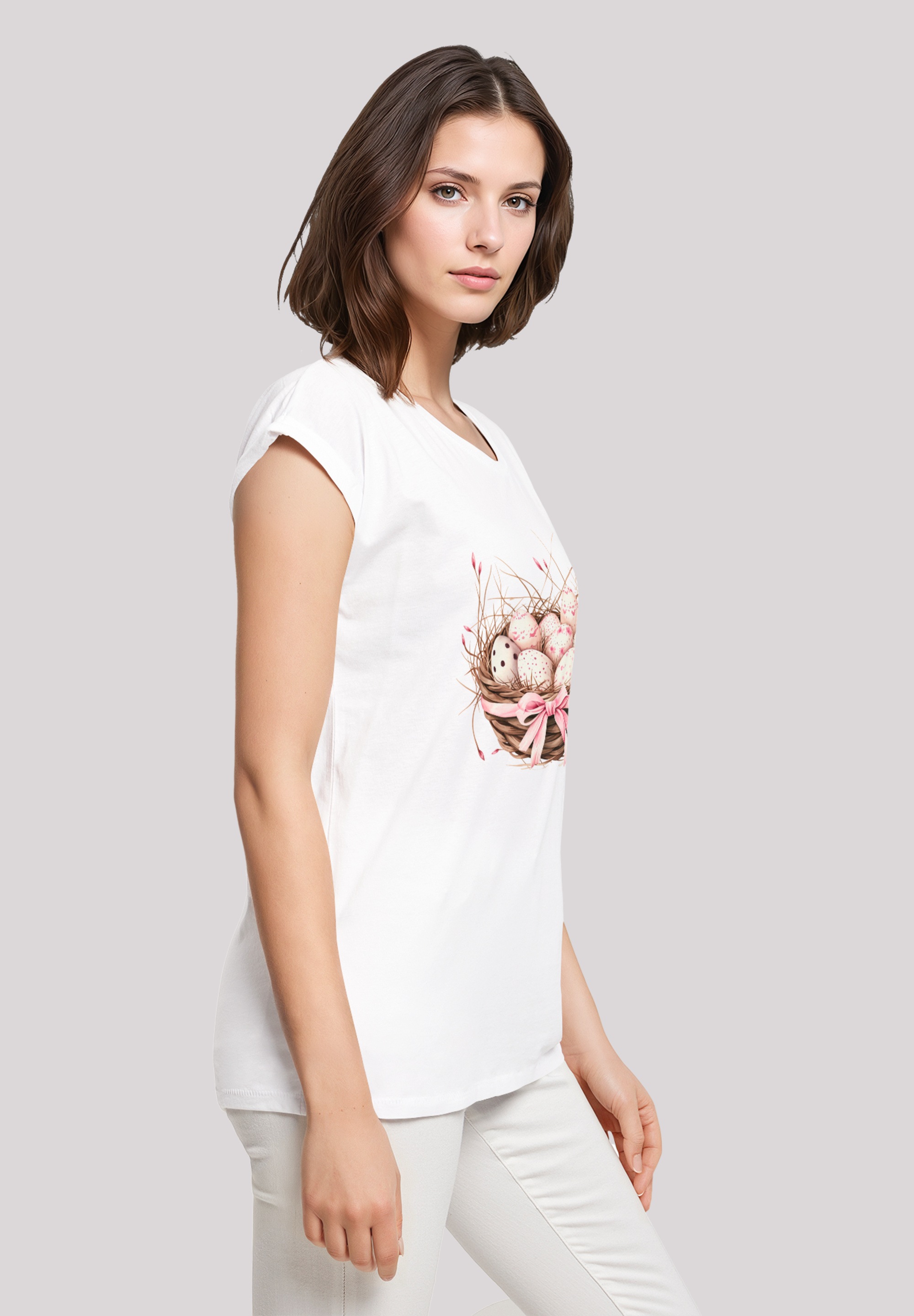 F4NT4STIC T-Shirt »Osterei Nest Korb Dekor«, Premium Qualität