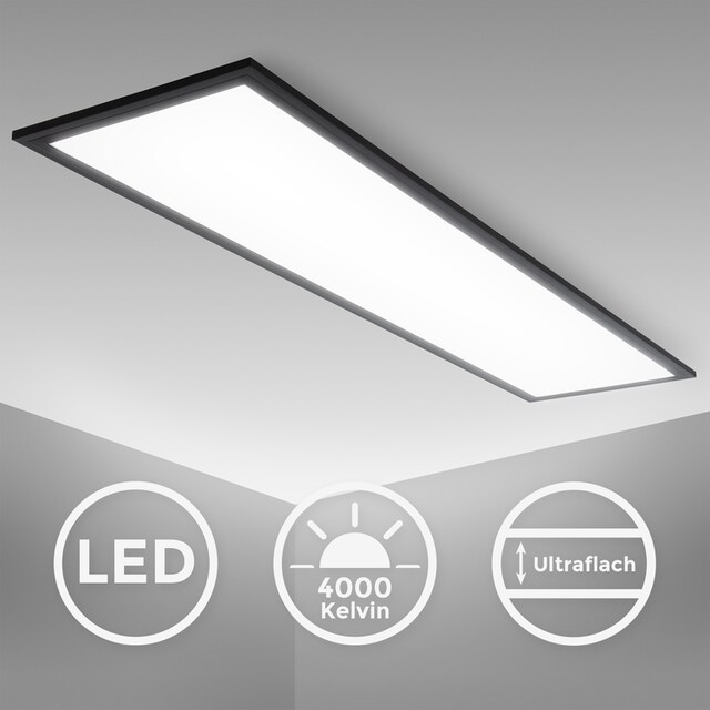 B.K.Licht LED Deckenleuchte »BK_DP1497 LED Panel Deckenlampe, 1 Meter,  4.000K Neutralweißes Licht«, 1 flammig-flammig, 22 Watt, 2.200Lm, Schwarz,  100x25x6,5 cm | BAUR