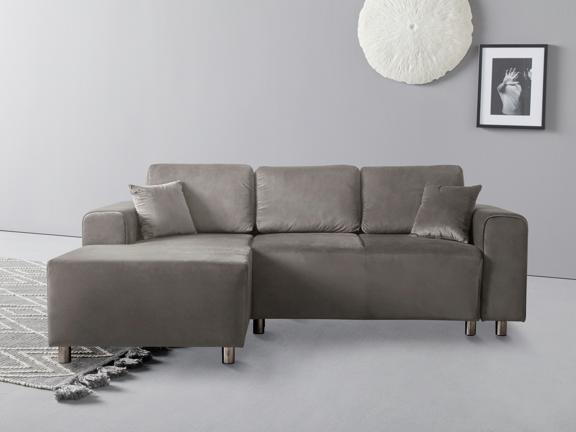 Home affaire Ecksofa "Györ", L-Form, wahlweise mit Bettfunktion und Bettkas günstig online kaufen