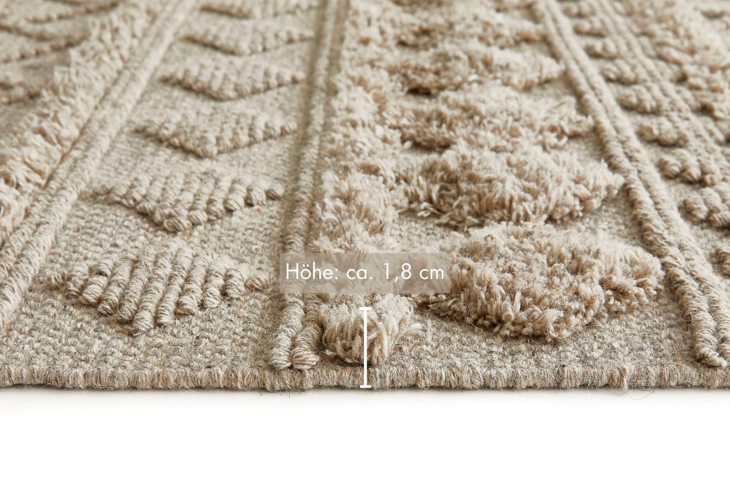 BAUR Handweb Wollteppich Wolle, | reine LUXOR Hoch-Tief living rechteckig, »Hägga«, Struktur Teppich, handgewebt,