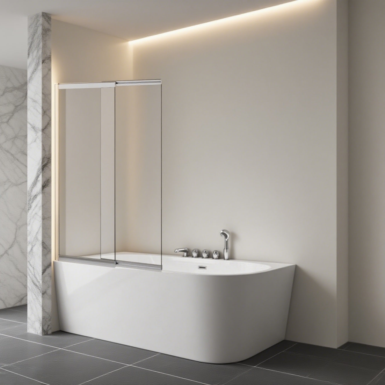 welltime Badewannenaufsatz »Slider« 2 Stk. tlg. Badewannenaufsatz mit Schiebetür