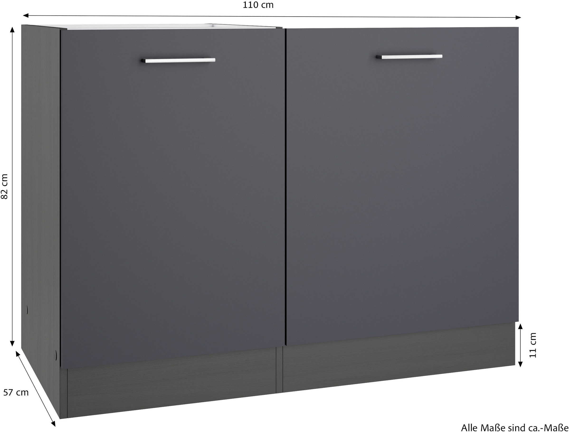 KOCHSTATION Spülenschrank »KS-Milan« Spülzentrum 110 cm, matte oder hochglänzende Fronten