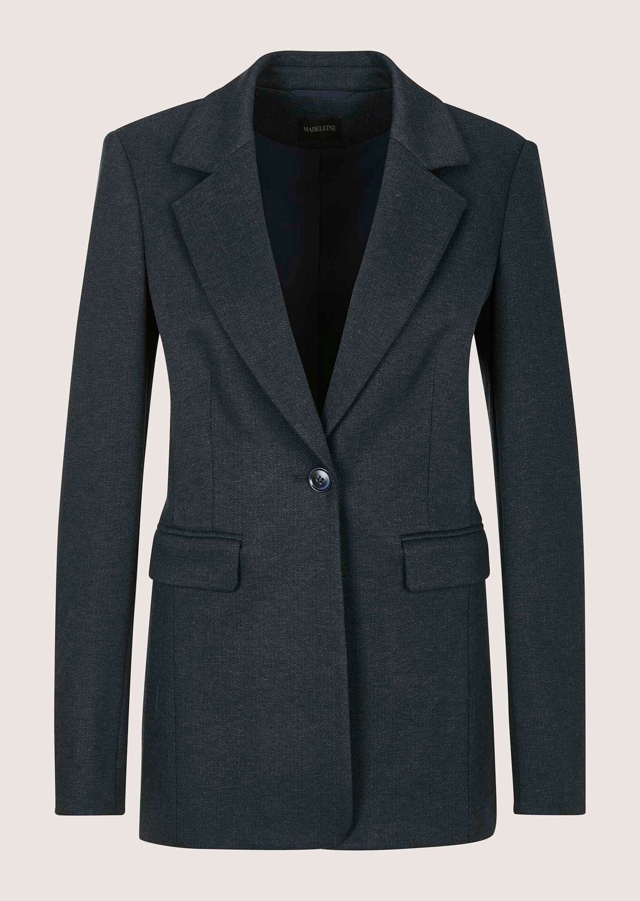 MADELEINE "Blazer Eleganter Einreiher in Melange-Optik" Feine Melange-Struktur