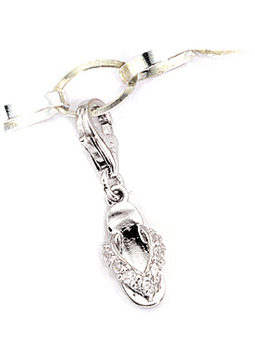 JOBO Charm-Einhänger »Charm Flip-Flop« 925 Silber rhodiniert mit Zirkonia