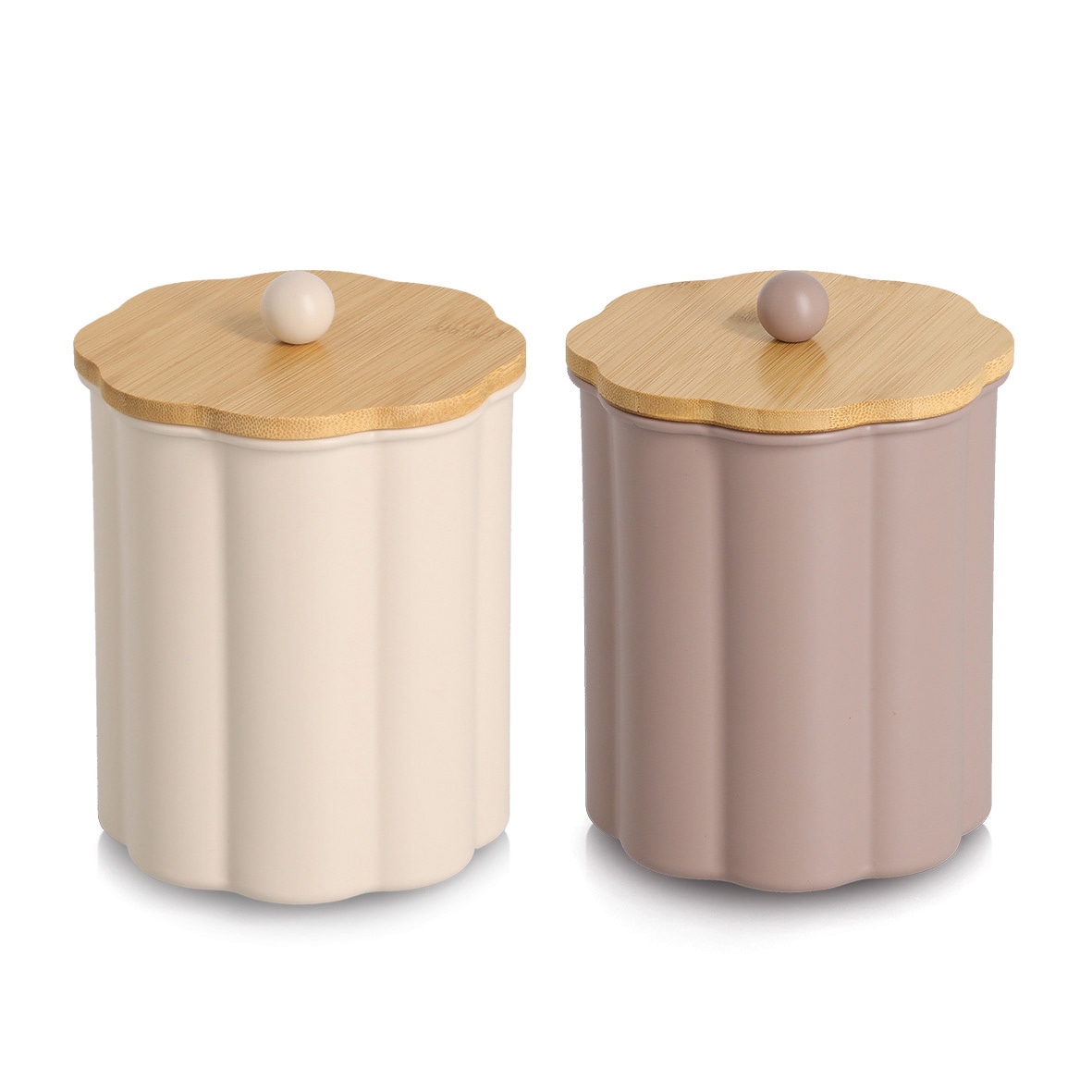 Zeller Present Vorratsdose »Dose mit Bambusdeckel, 2er-Set, 1000 ml, Metall« ca. Ø12,2x16,5 cm