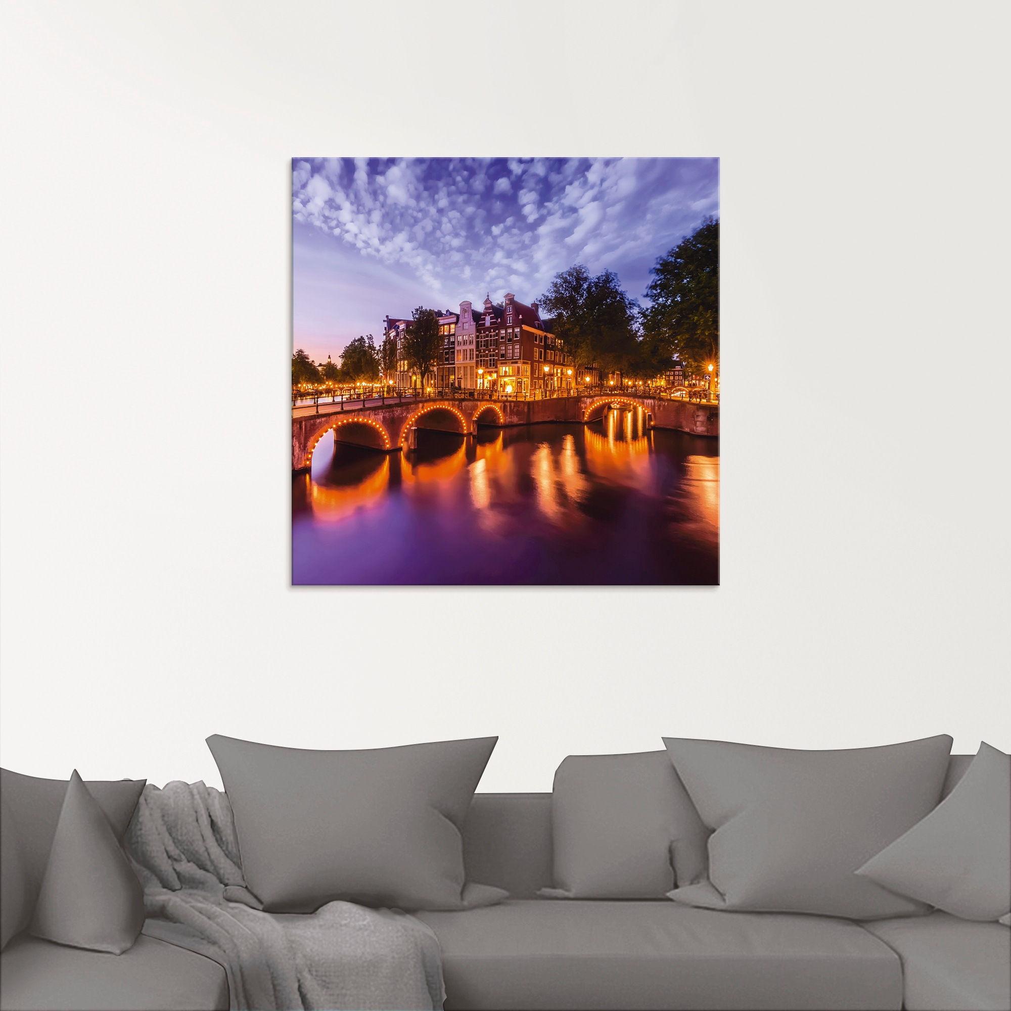 Artland Glasbild "Amsterdam Keizersgracht Leidsegracht", Niederlande, (1 St günstig online kaufen