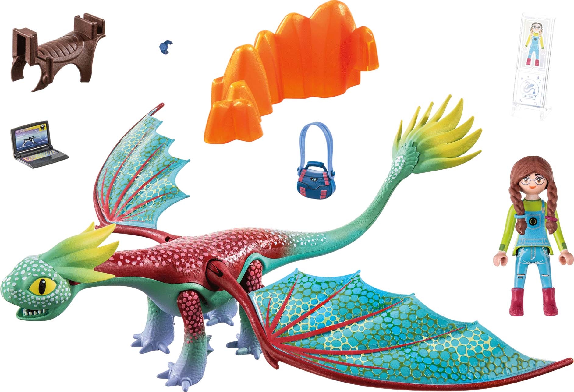 Playmobil® Konstruktions-Spielset »Dragons: The Nine Realms - Feathers & Alex (71083)«, (14 St.), Made in Germany