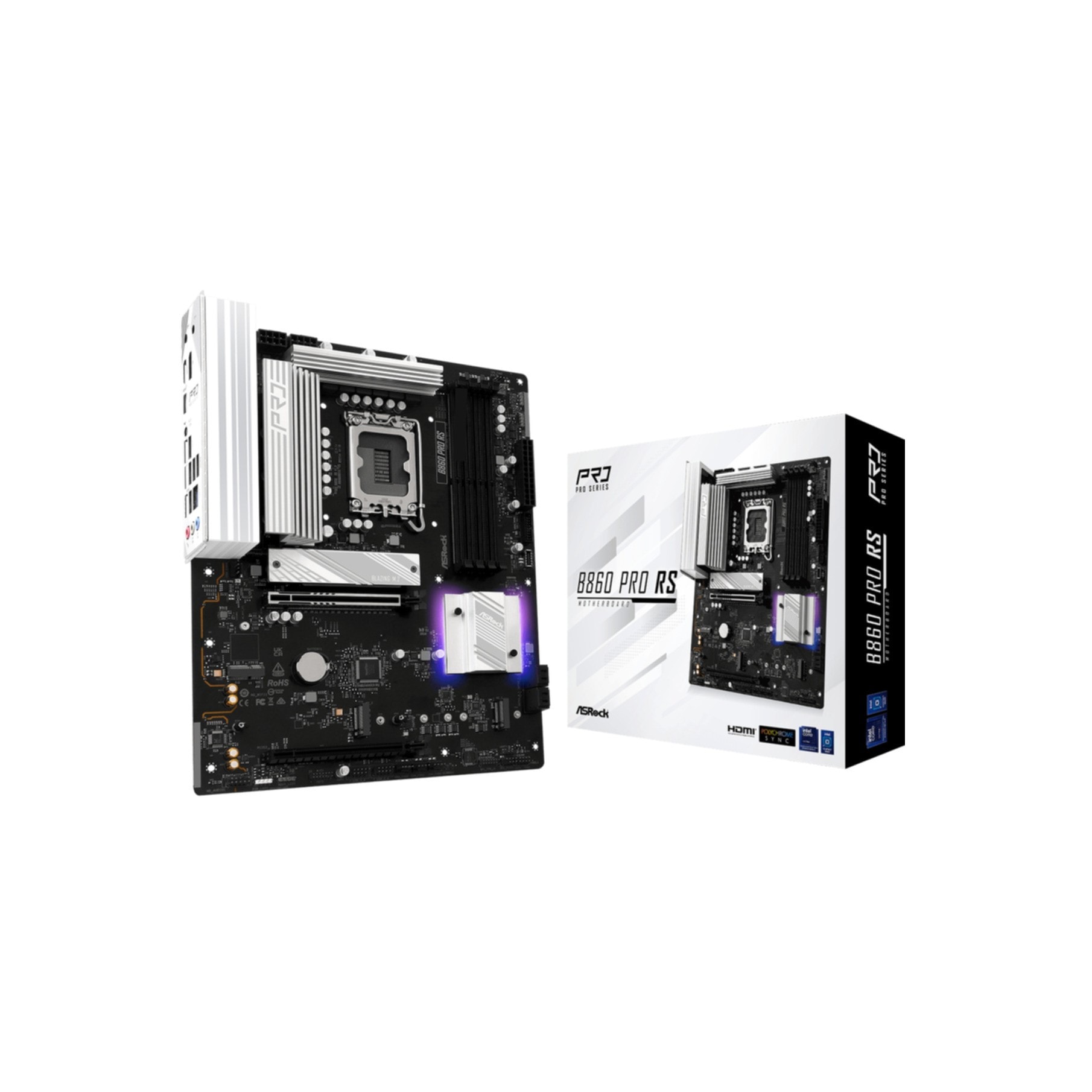 ASROCK Mainboard "B860 Pro RS", schwarz, B:7,5cm H:28,1cm T:35cm, Mainboards - Einheitsgröße