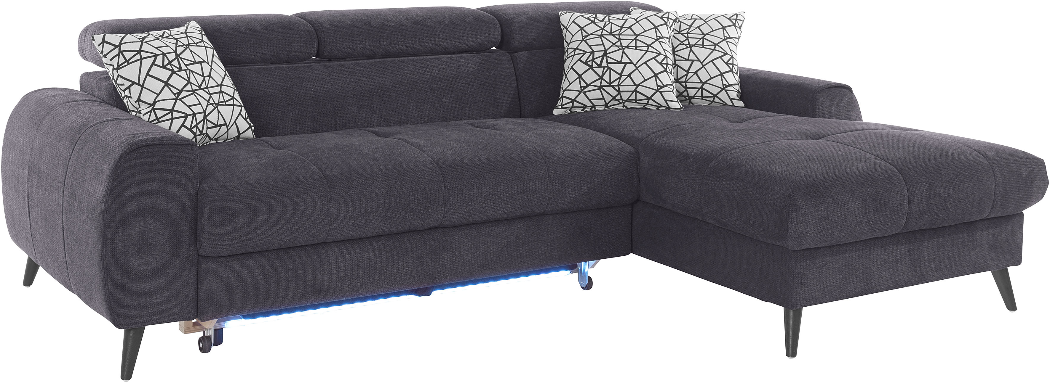 Thumbnail - COTTA Ecksofa "Mia L-Form mit 3 Zierkissen", wahlweise mit Bettfunktion, Bettkasten, Beleuchtung & Wireless-Charger