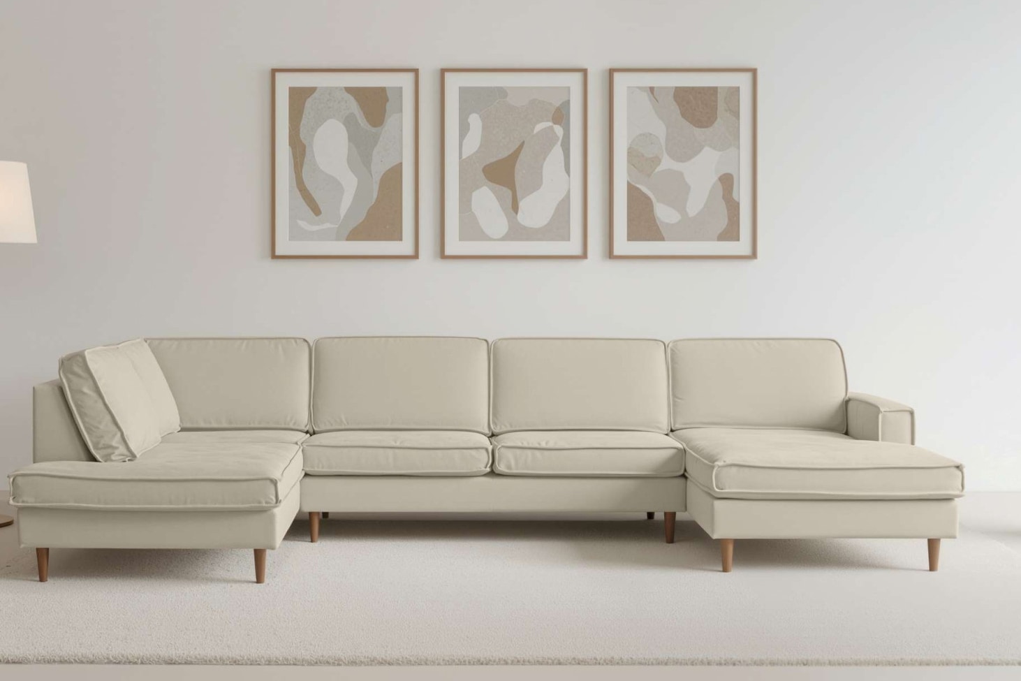 Home affaire Wohnlandschaft »Pinto Skandi, 350 cm, U-Form, XXL, mit Ottomanen«