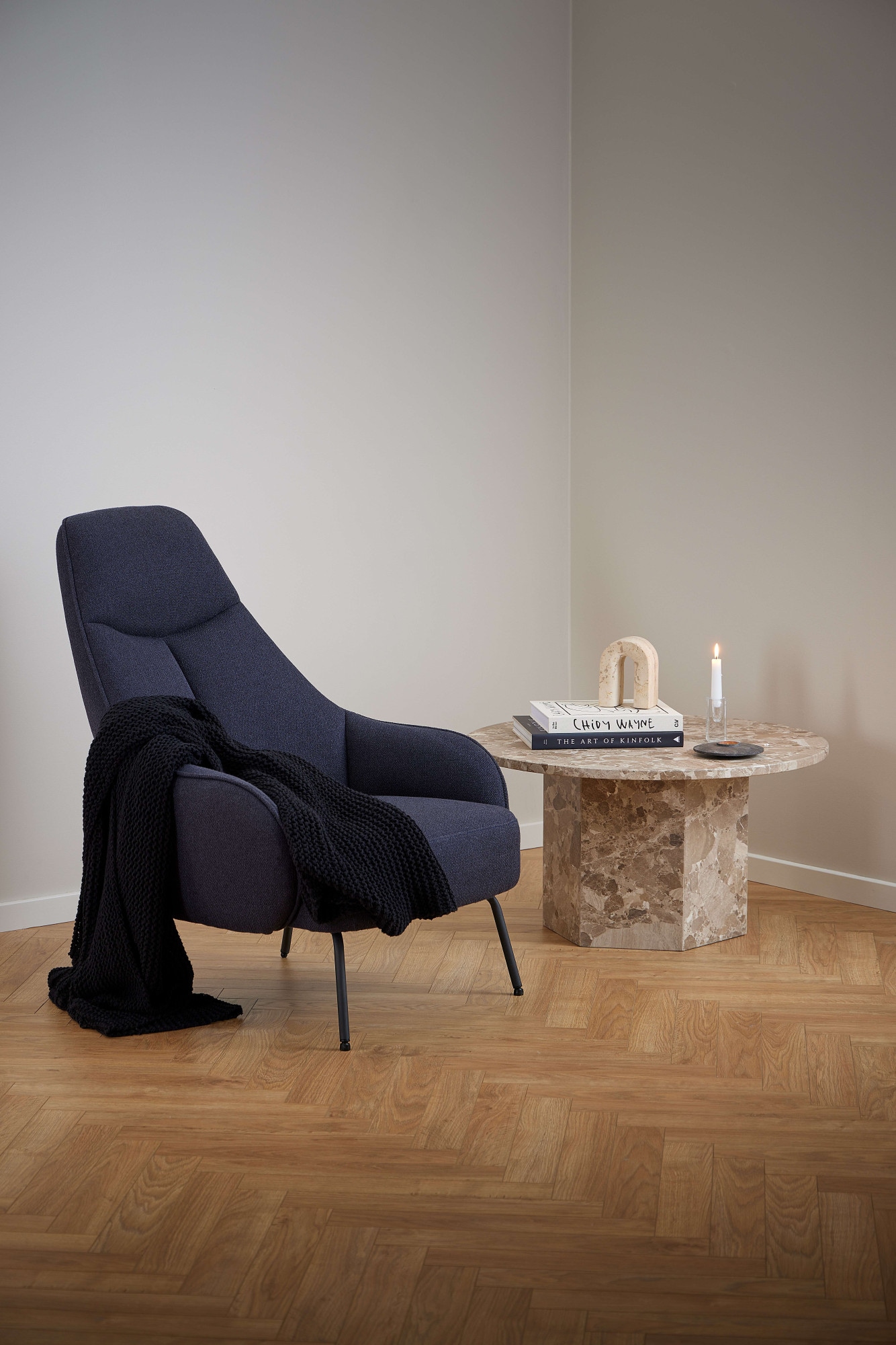 ACTONA GROUP Couchtisch »Naxos«, Rund Couchtisch, matt Latte lackiert Marmor, Ø80x42cm