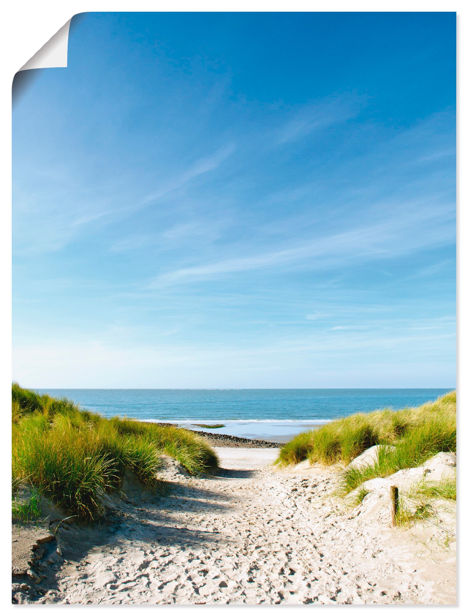 Artland Wandbild "Strand mit Sanddünen und Weg zur See" Strand 1 Stk. tlg. günstig online kaufen