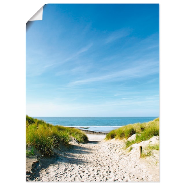 Artland Wandbild »Strand mit Sanddünen und Weg zur See«, Strand, (1 St.),  als Alubild, Leinwandbild, Wandaufkleber oder Poster in versch. Größen  kaufen | BAUR