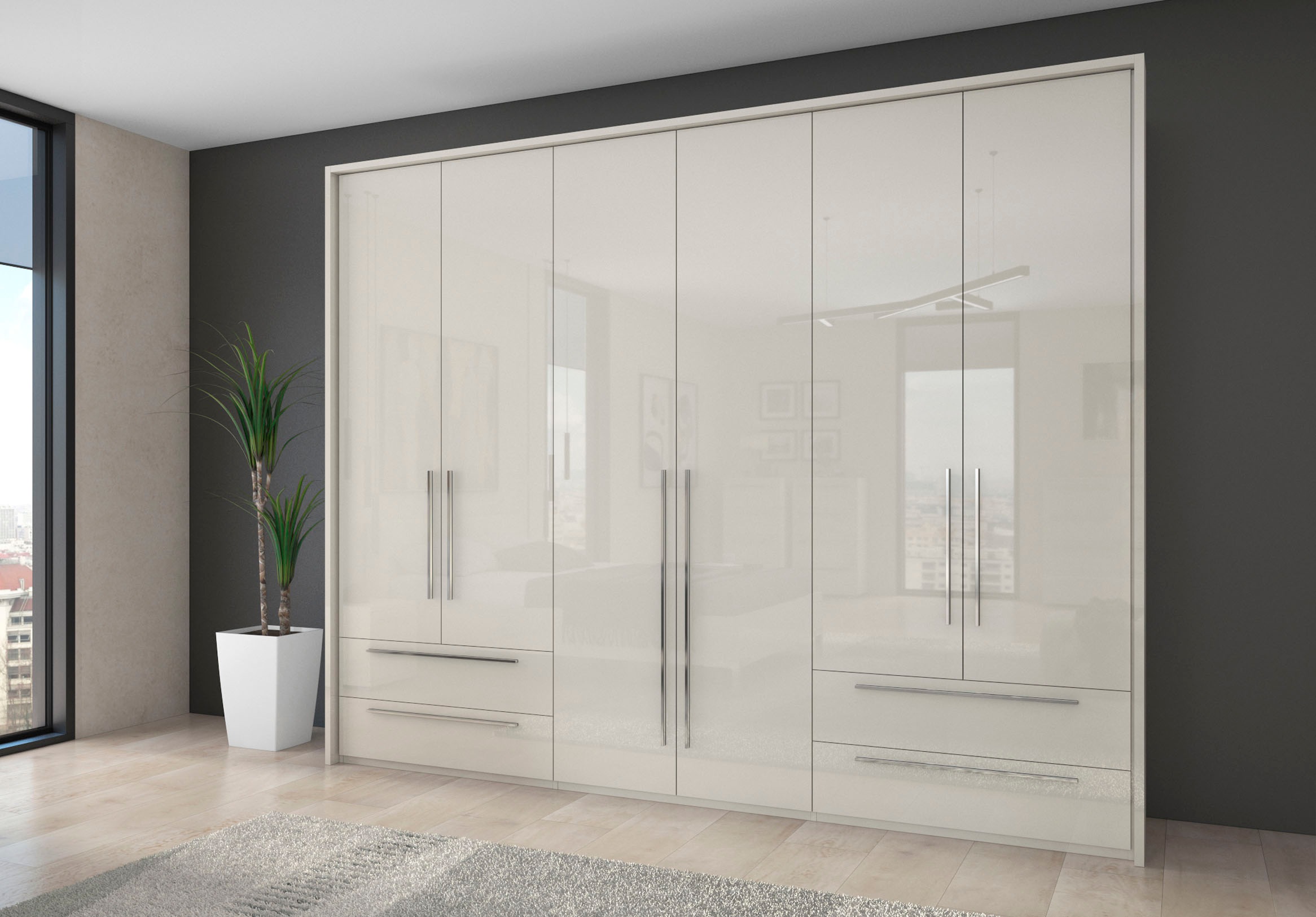 Places of Style Drehtürenschrank "Piano, inklusive Rahmen und Beleuchtung, günstig online kaufen