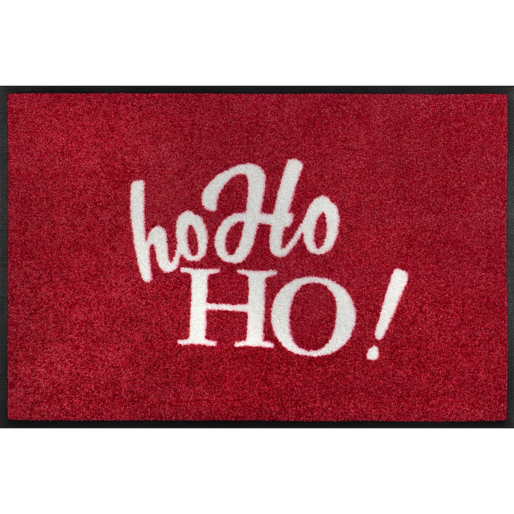 wash+dry by Kleen-Tex Fußmatte »ho Ho HO!«, rechteckig, Schmutzfangmatte, mit Spruch, rutschhemmend, waschbar