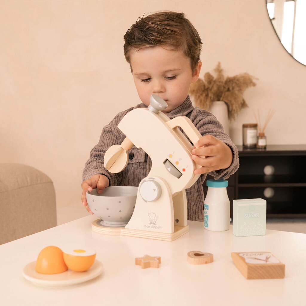 New Classic Toys® Kinder-Rührgerät »Holzspielzeug, Bon Appetit - Mixer mit Zubehör, Creme«