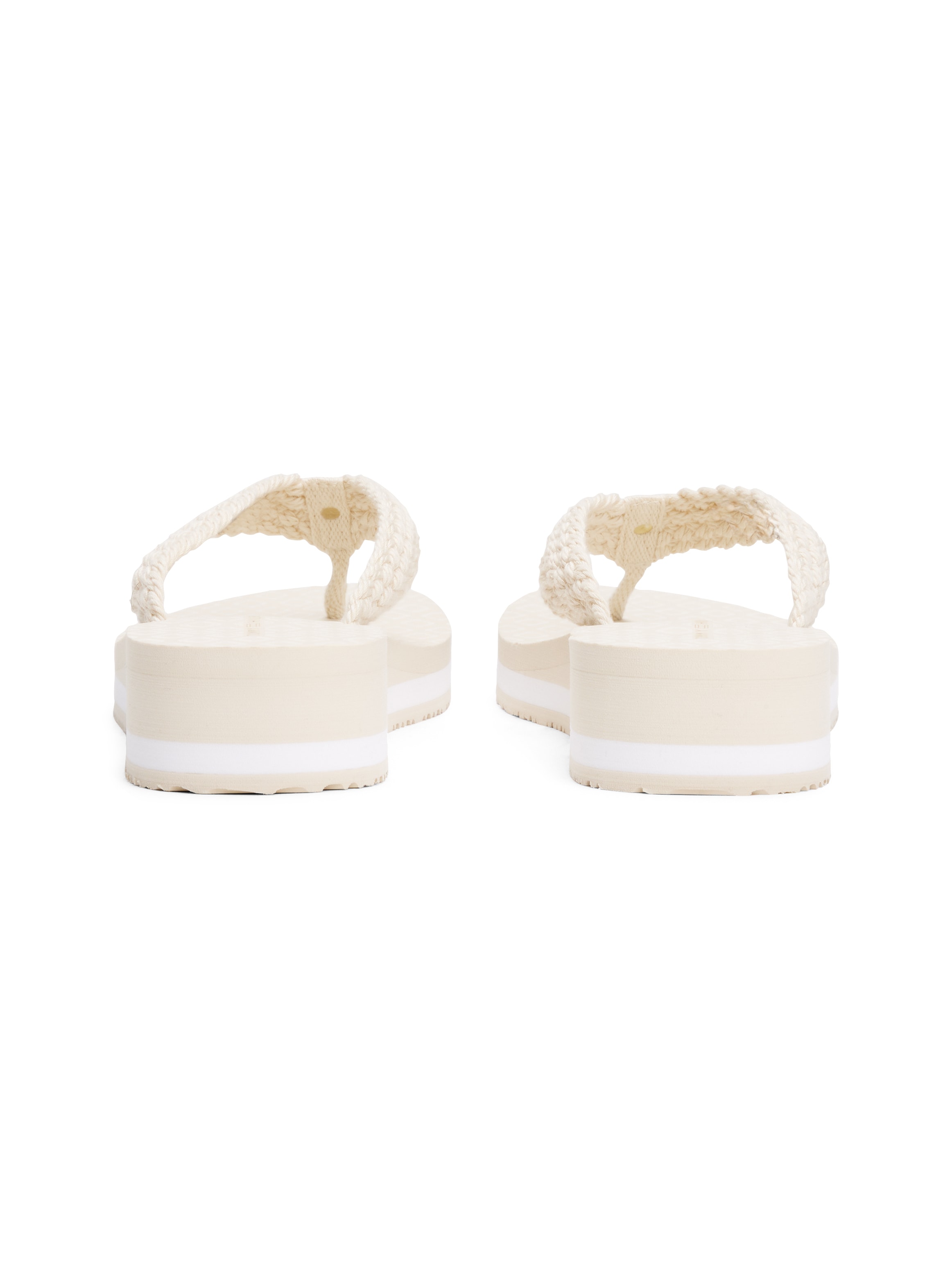 Tommy Hilfiger Dianette »TH CROCHET MID BEACH SANDAL«, Keilabsatz, Plateau, Zehentrenner, Sommerschuh mit Label