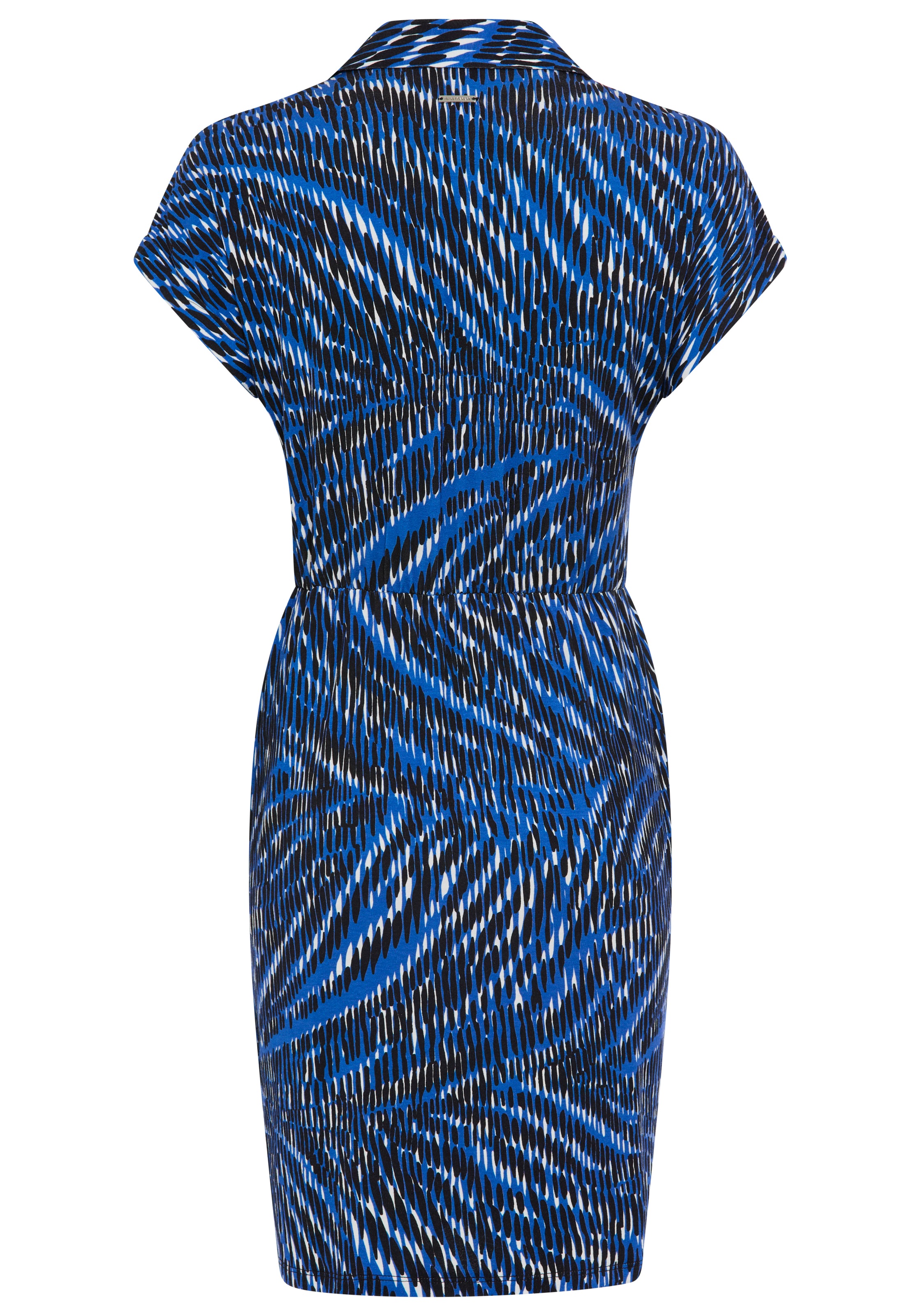 Bruno Banani Sommerkleid aus elastischem Jersey, für den Alltag, gemustert, Mini-Länge