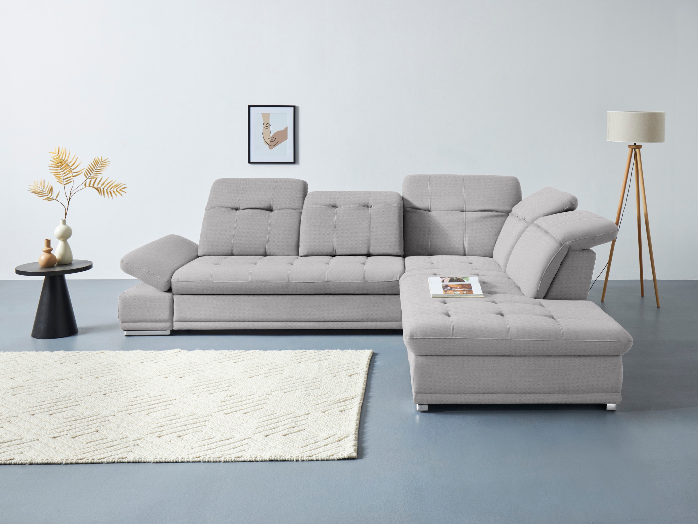 COTTA Ecksofa "Holiday L-Form mit Sitztiefen-, Armteil- und Kopfteilverstellung" wahlweise mit Schlaffunktion & Bettkasten