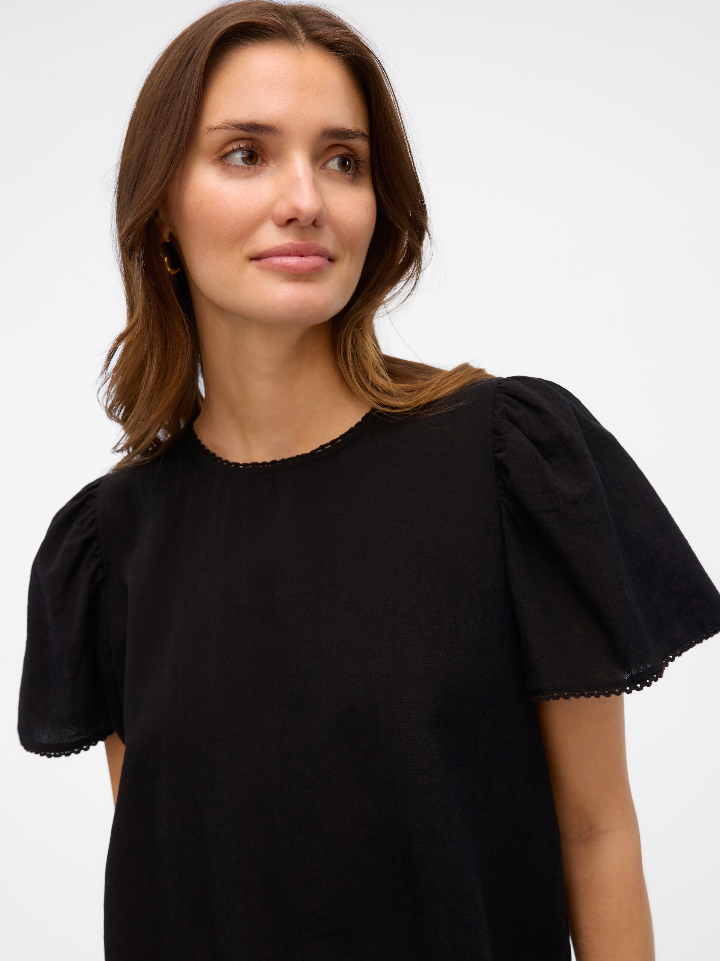 Vero Moda Kurzarmbluse »VMPRETTY SS TOP WVN GA NOOS«