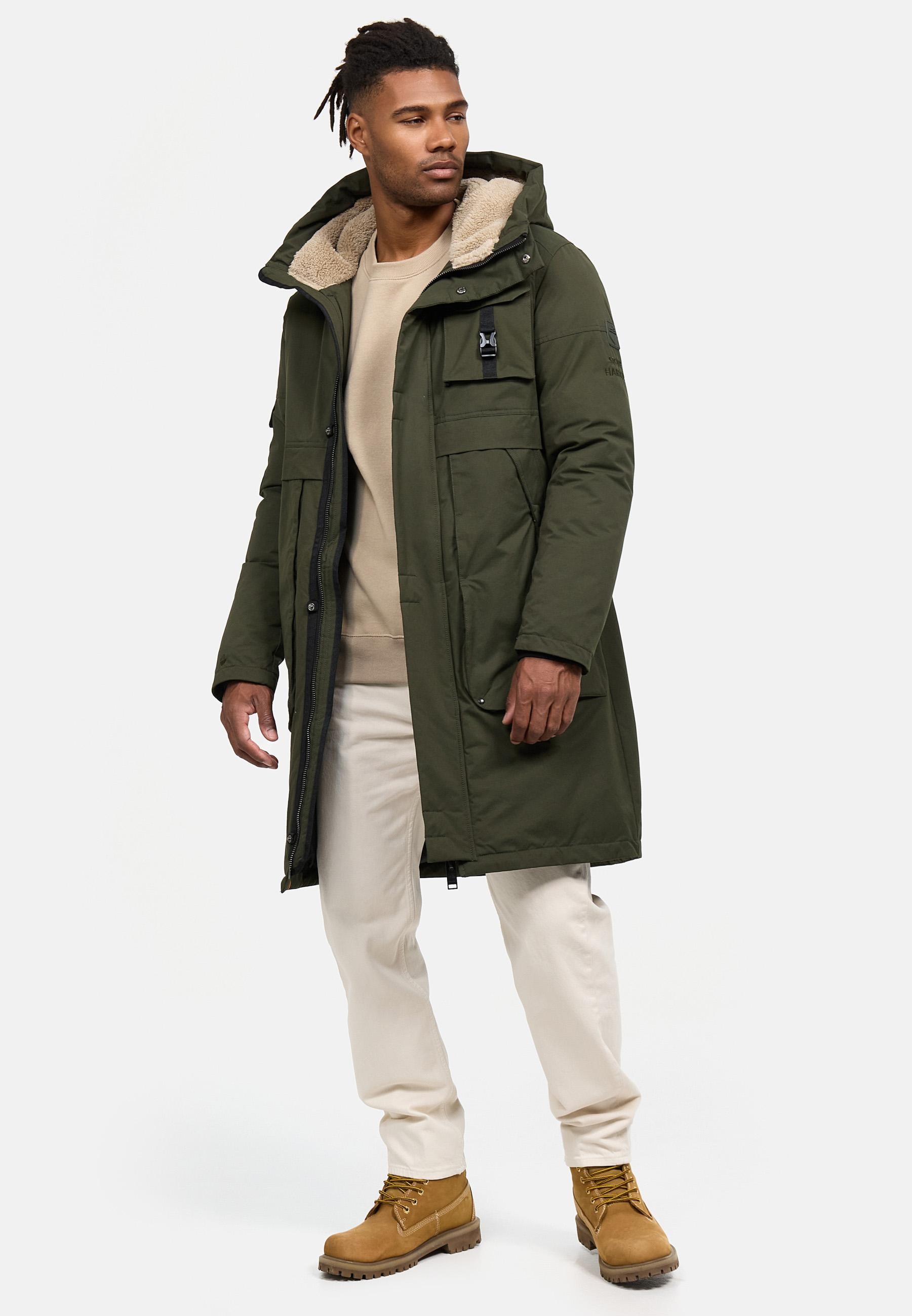 Stone Harbour Wintermantel »Cyriaan XX«, Langer Herren Winterparka mit großen Eingrifftaschen