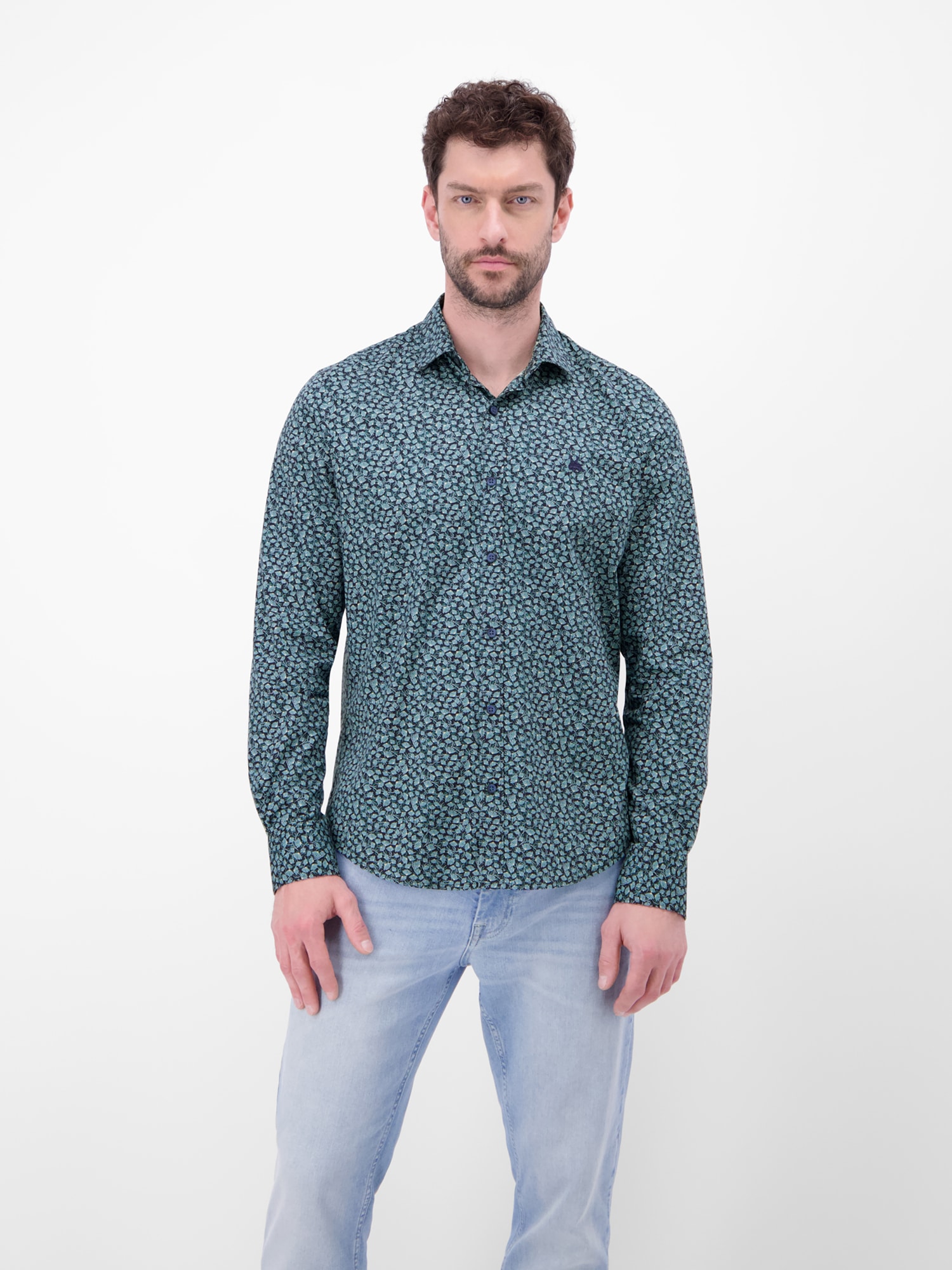 LERROS Langarmhemd "LERROS Langarmhemd mit trendigem Printmuster" günstig online kaufen