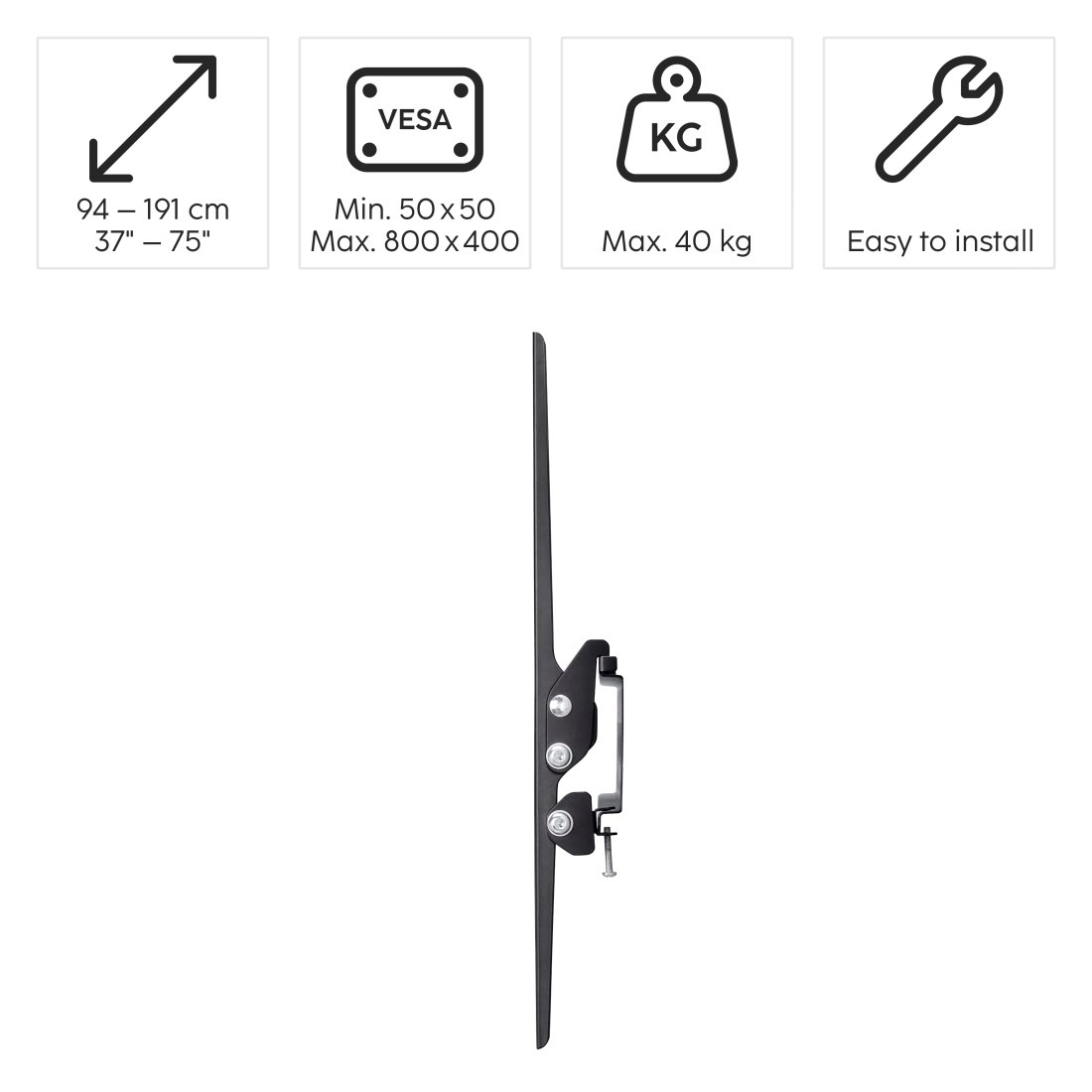 Hama TV-Wandhalterung »Wandhalterung (neigbar, 32" - 75", VESA 600 x 400)«, bis 191 cm Zoll