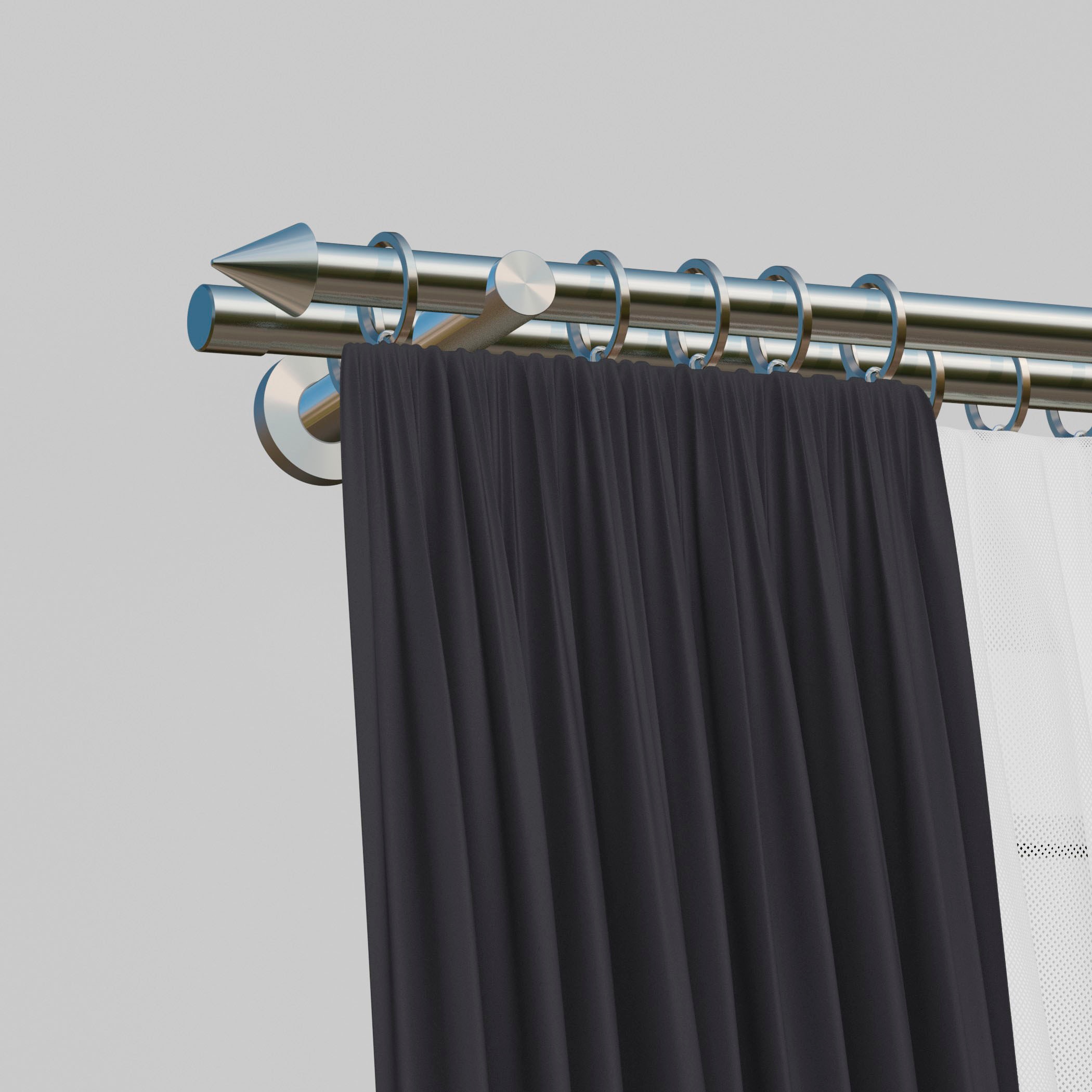 indeko Gardinenstange "Calais" Ø 20 mm 2 läufig-läufig Wunschmaßlänge Kompl günstig online kaufen