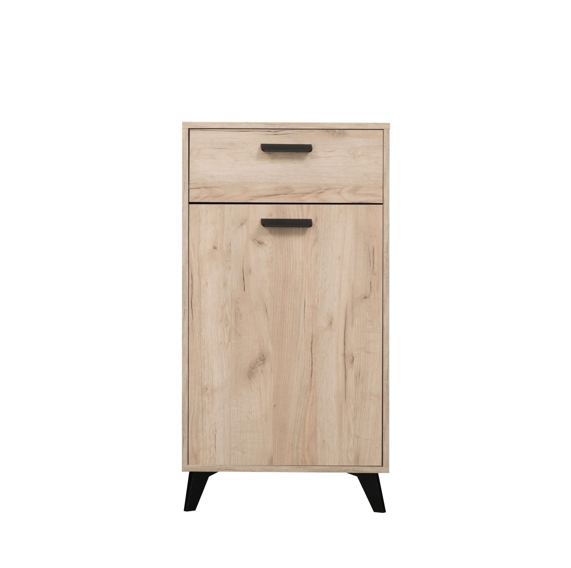 OTTO home Schuhschrank "Umbria, Schuhkommode, Schuhregal, mit einer Schublade, Höhe 101 cm" in Grau Eiche, mit einer Schublade, mit schwarzen Beinen