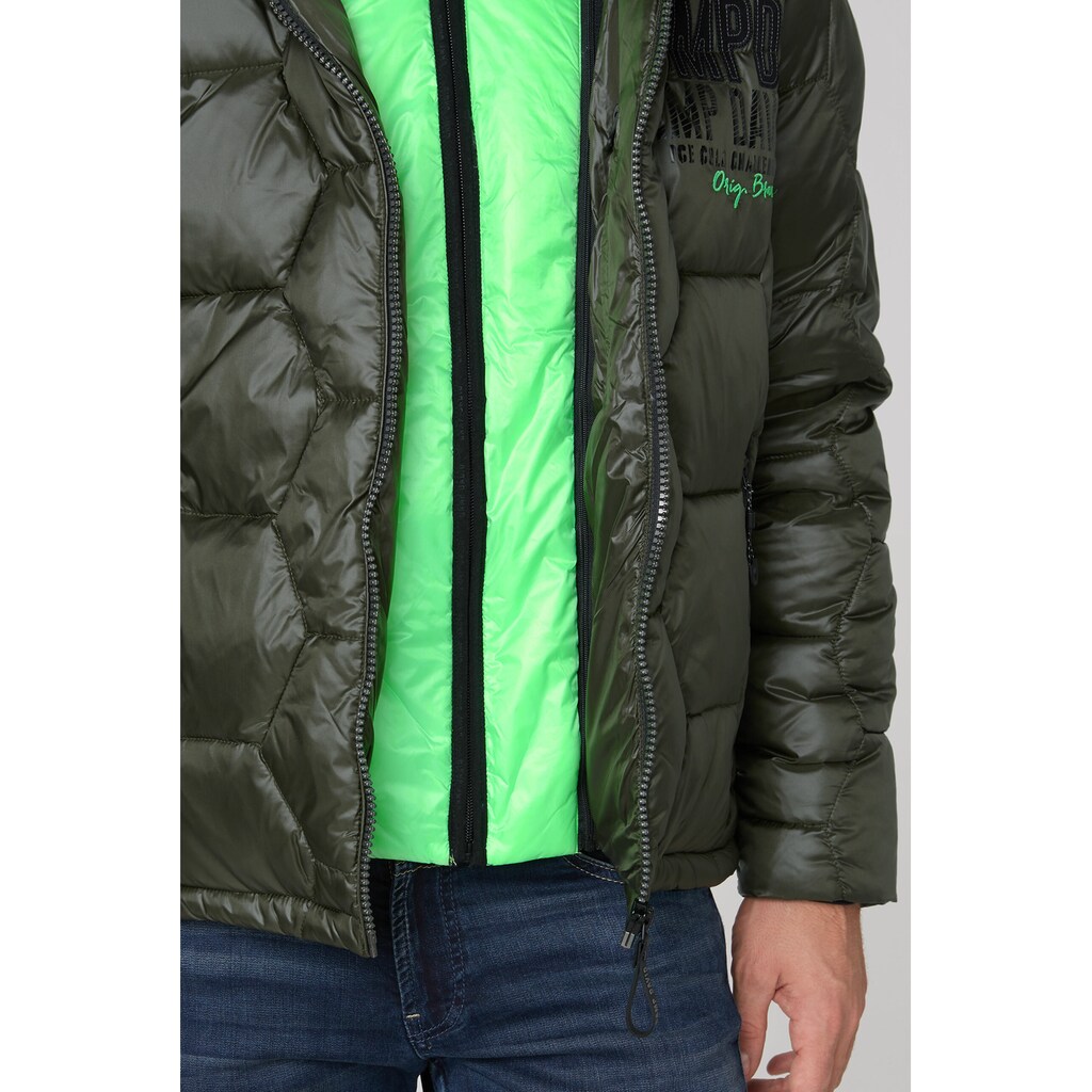 CAMP DAVID Winterjacke, mit Kapuze, mit farbiger Doppelkapuze