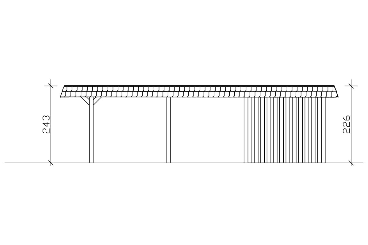Skanholz Einzelcarport »Wendland«, 291 cm, dunkelgrau
