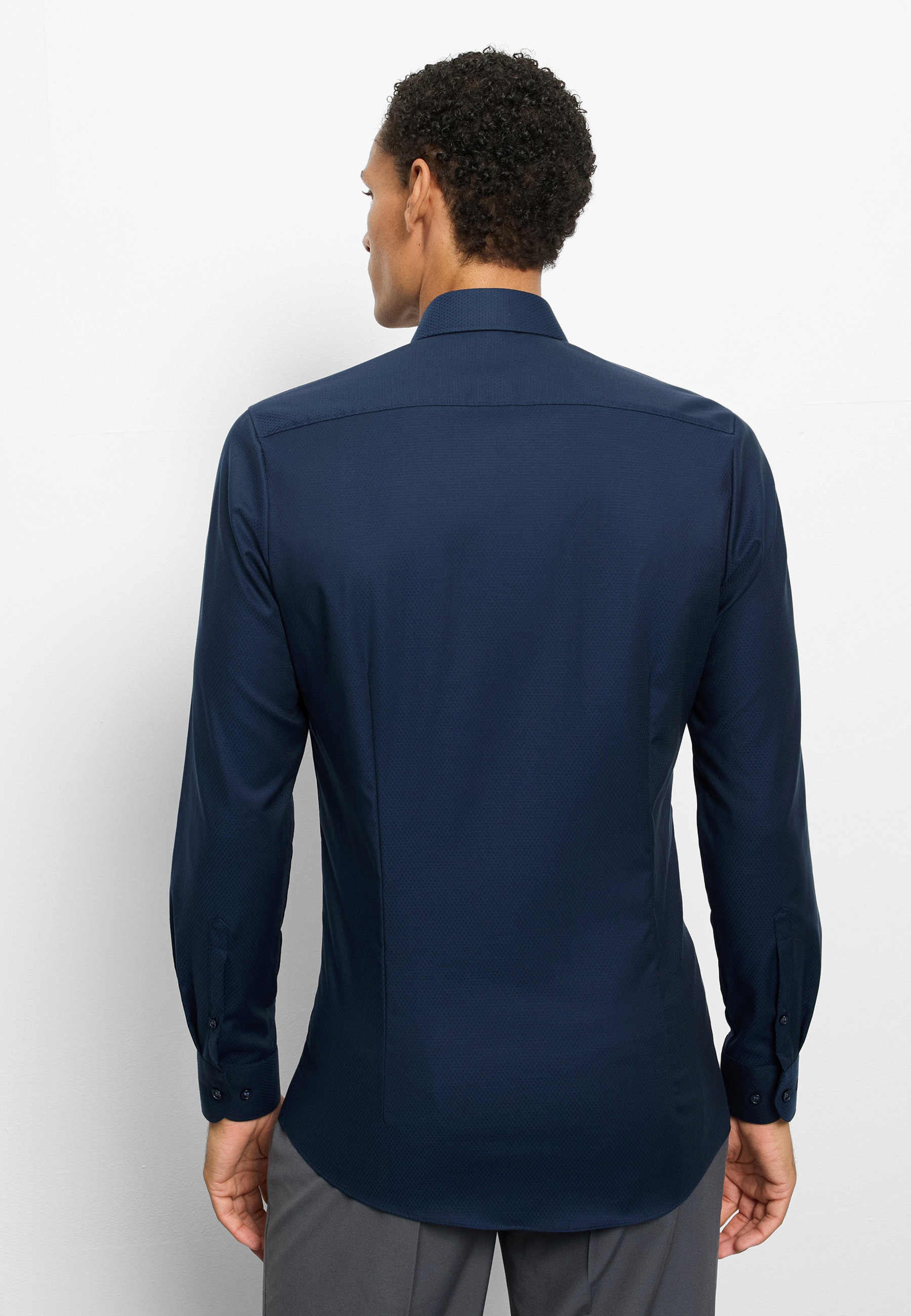 OLYMP Level Five Body Fit Men's Shirt Royal Kent Navy 40 3