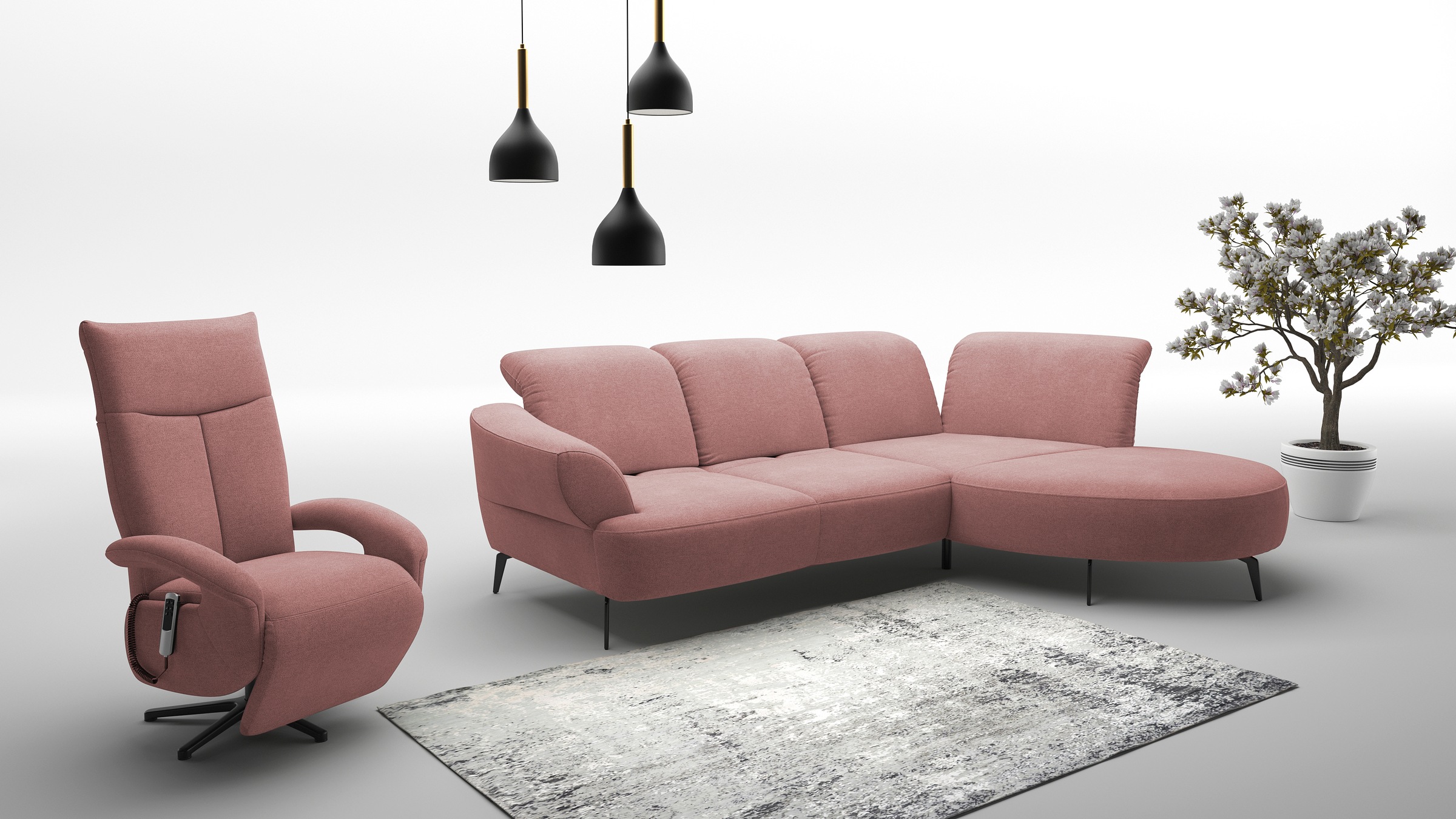 sit&more Ecksofa »Dance, L-Form, inkl. Sitztiefenverstellung«, inkl. Click&Seat, optional mit Kopfteilverstellung