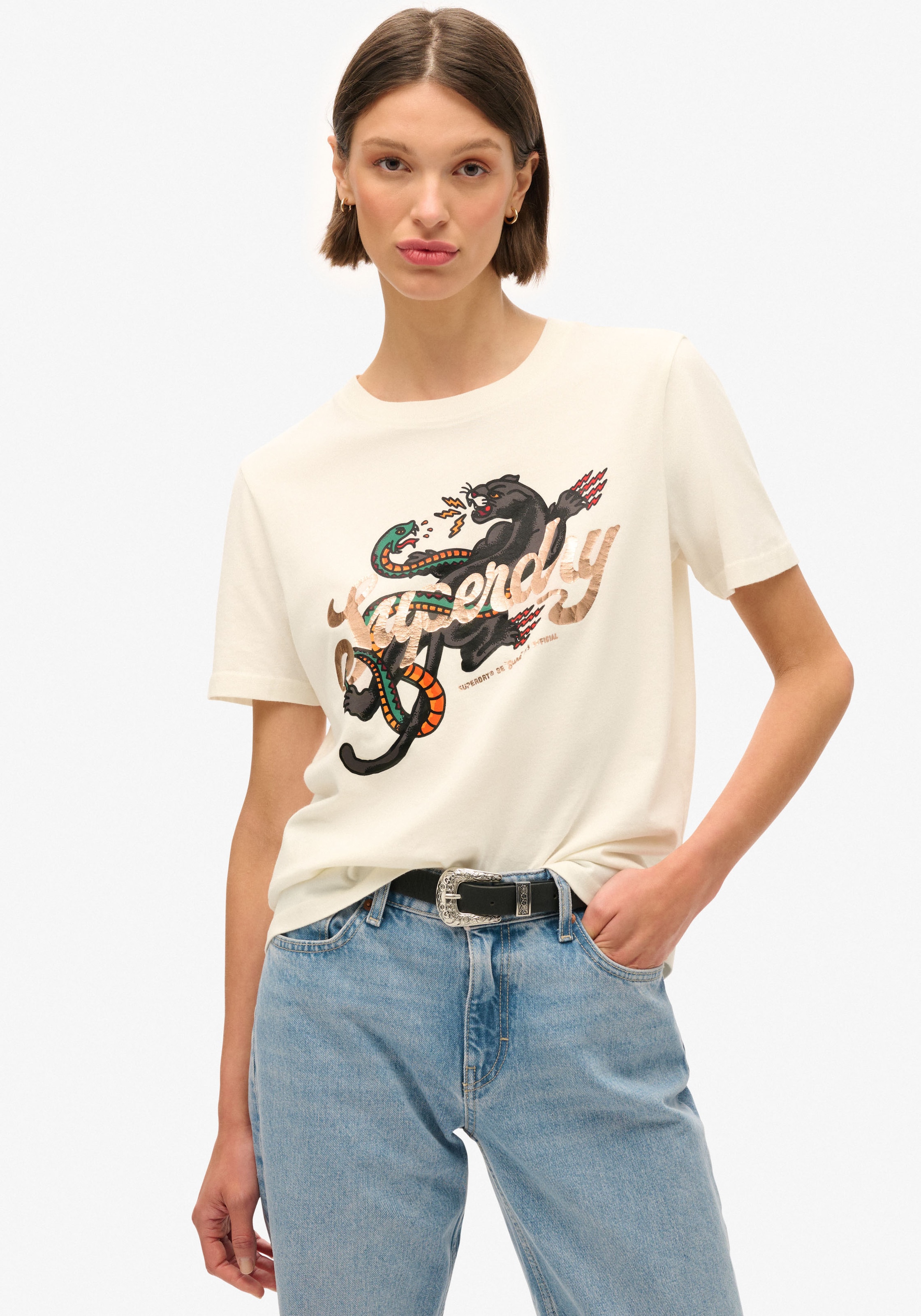 Superdry Print-Shirt "Tattoo Script Relaxed Tshirt"