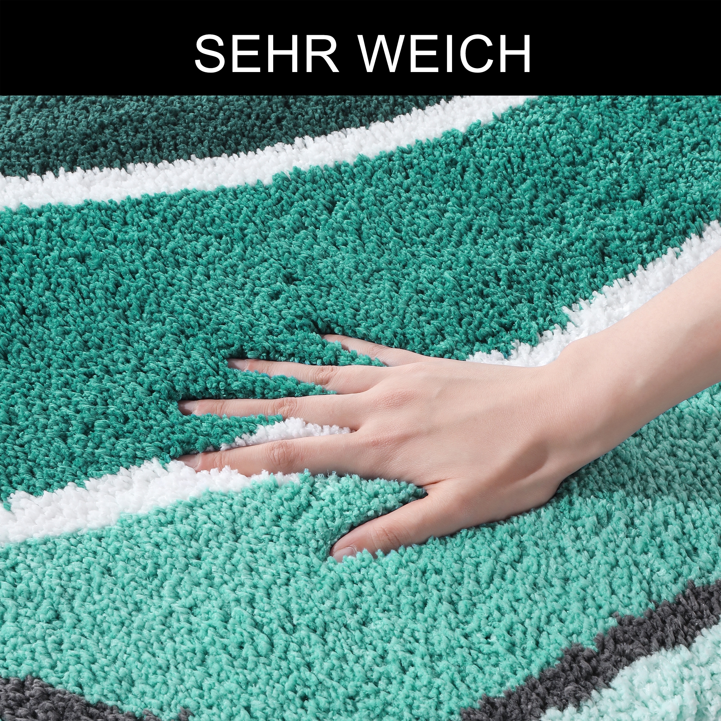 my home Badematte »Juna mit Muster, Badvorleger, Badezimmer Teppich, Duschvorleger«, rutschhemmend beschichtet, strapazierfähig, besonders weich, Design, Badematten, Badteppich