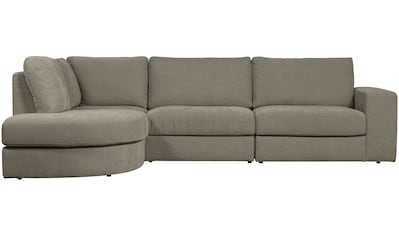 Ecksofa »Family Rundung Links Warm Grau«