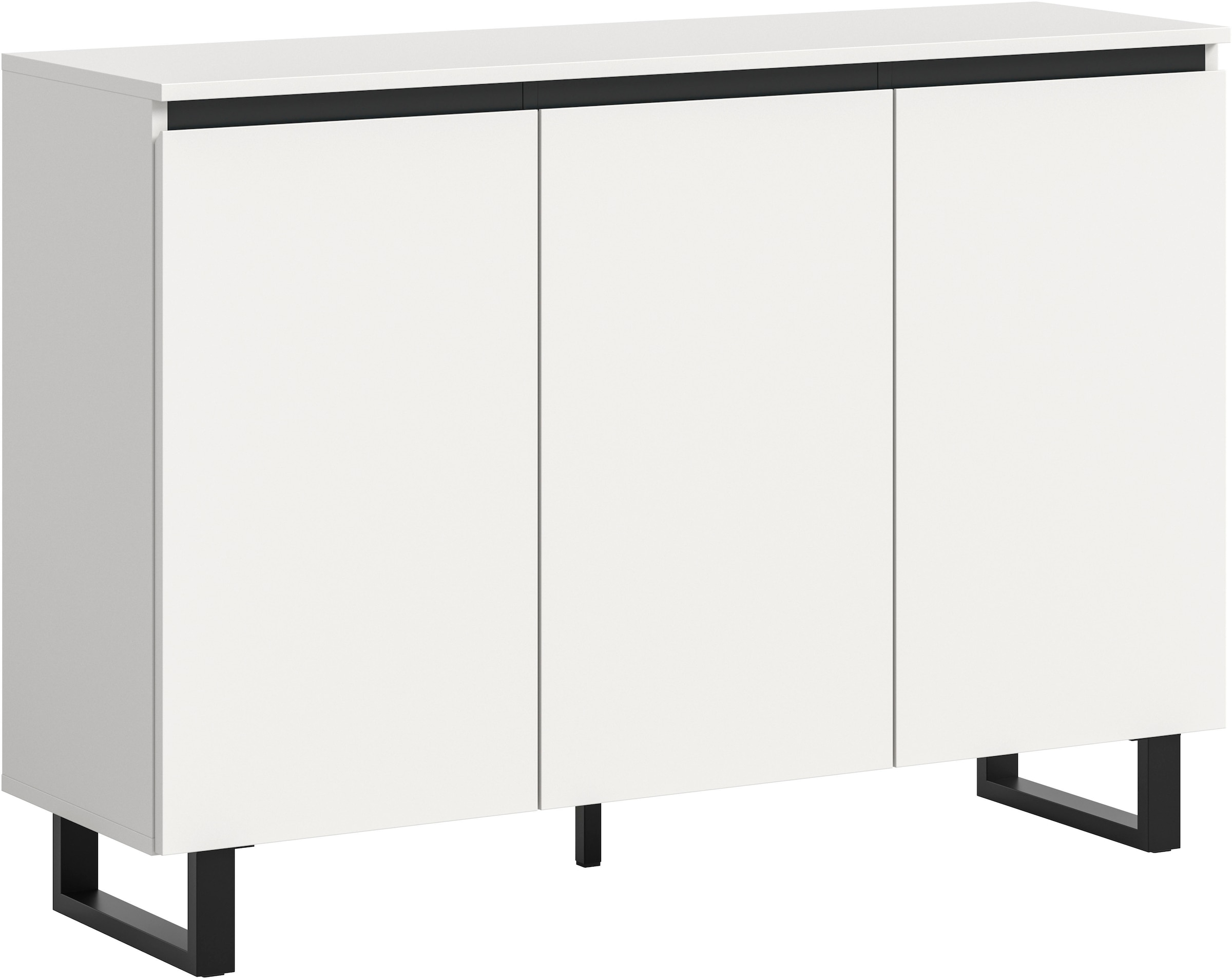 INOSIGN Sideboard "TOMA, Breite: 120 cm, mit Metall-Kufen-Fuß, 3 Türen, 3 E günstig online kaufen