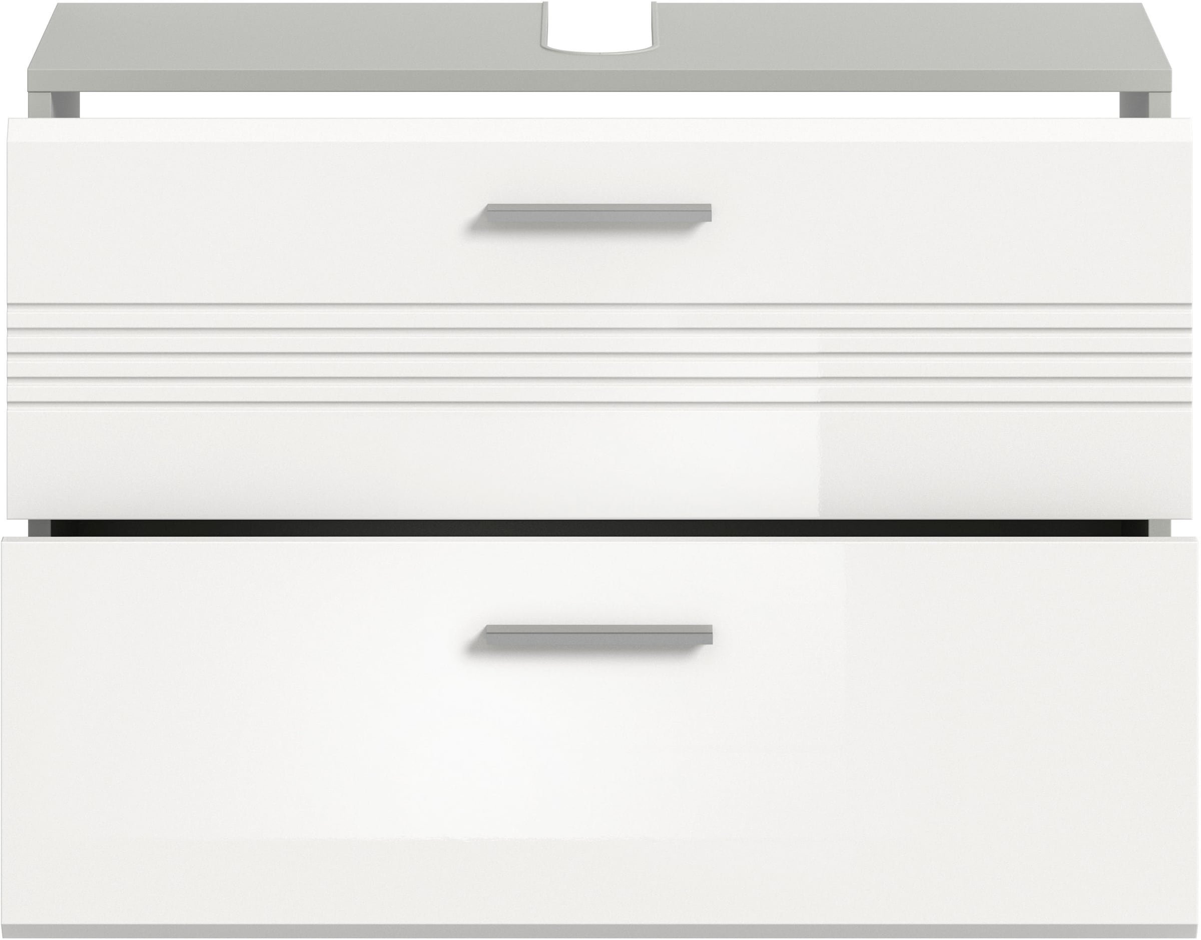welltime Waschbeckenunterschrank »Calcio, Breite 80 cm, 2 Schubkästen, davon einer geteilt,«, MDF Front, Badschrank, Bad-Möbel, Badezimmer