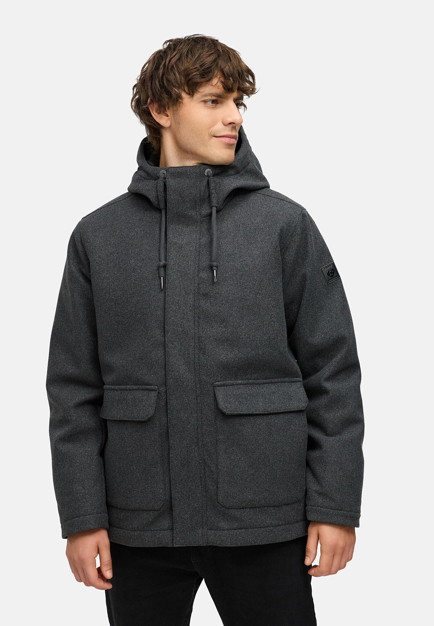 Ragwear Outdoorjacke »Mr Them Felt YOUMODO« mit Kapuze Warmer Herren Wollmantel mit großen Pattentaschen